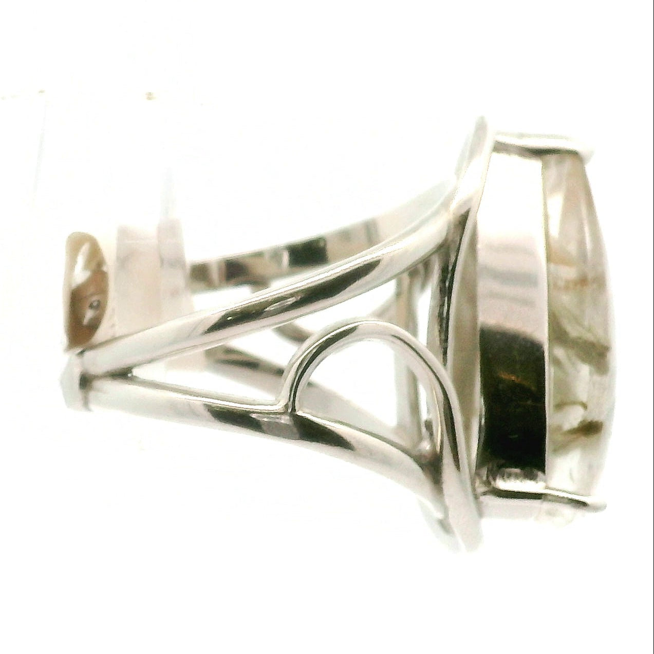 Amphibole Quartz Cuff Ring .925 Sterling Silver Adjustable Ring