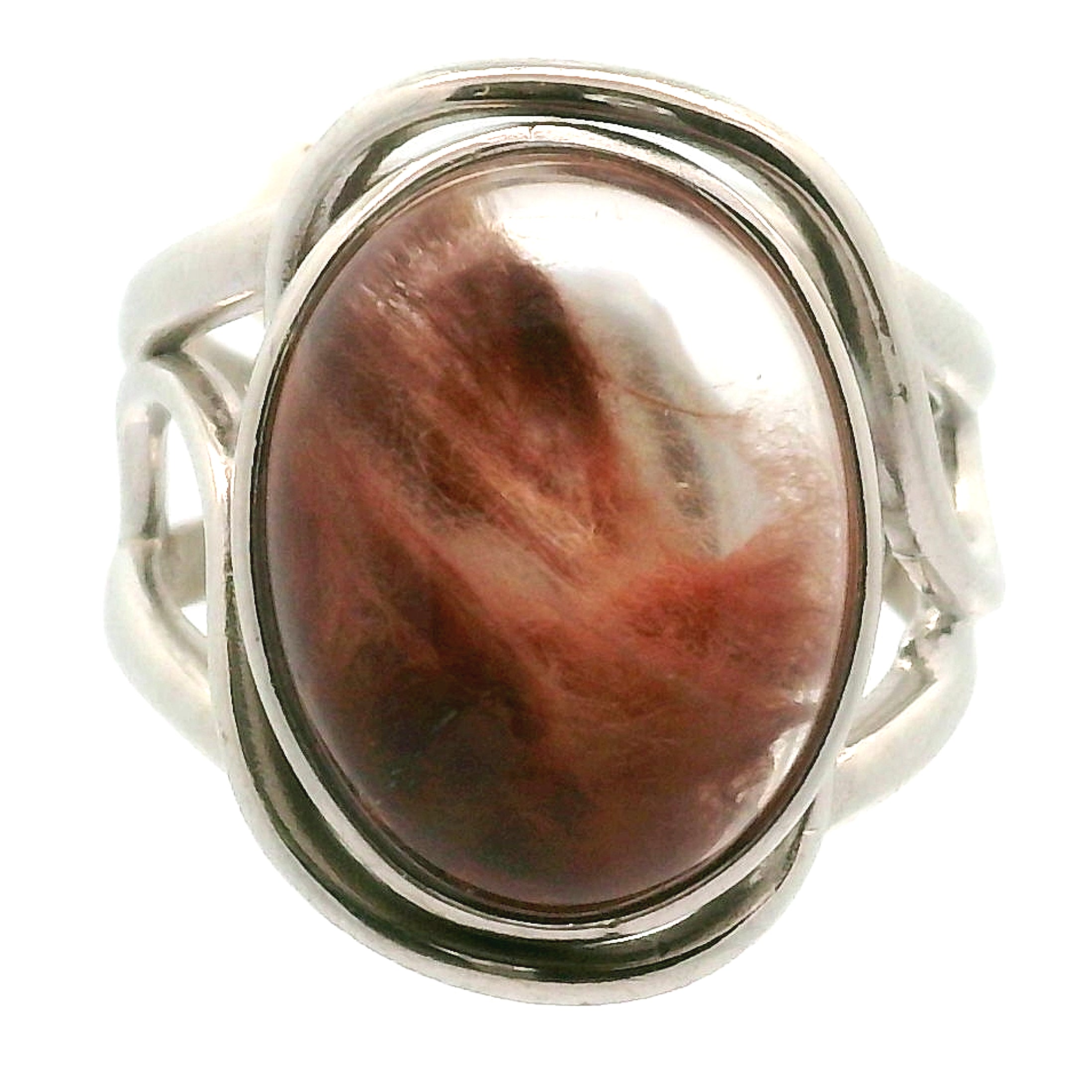 Amphibole Quartz Cuff Ring .925 Sterling Silver Adjustable Ring