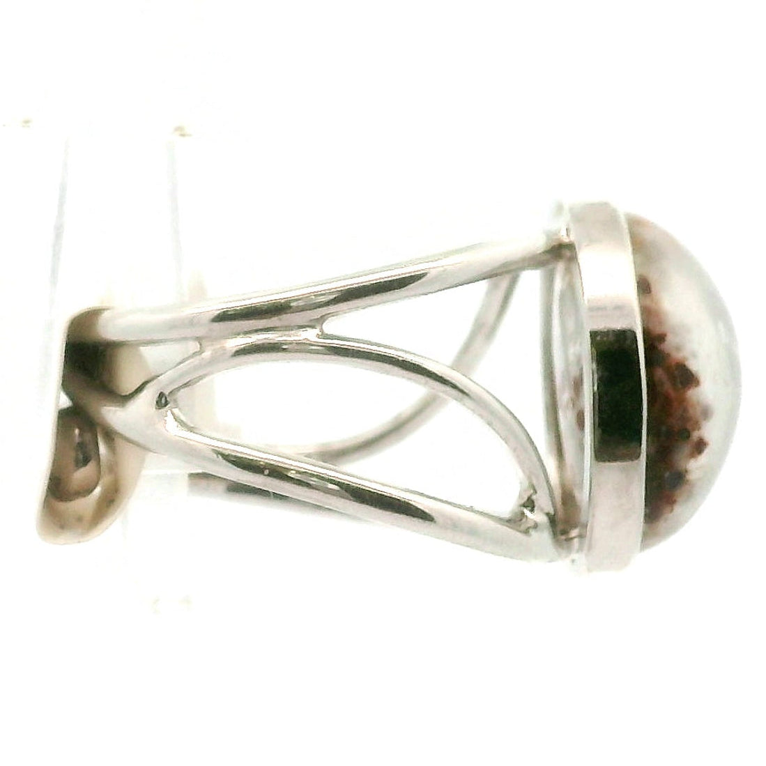 Flower Agate Cuff Ring .925 Sterling Sliver for Empowering you to Blossom