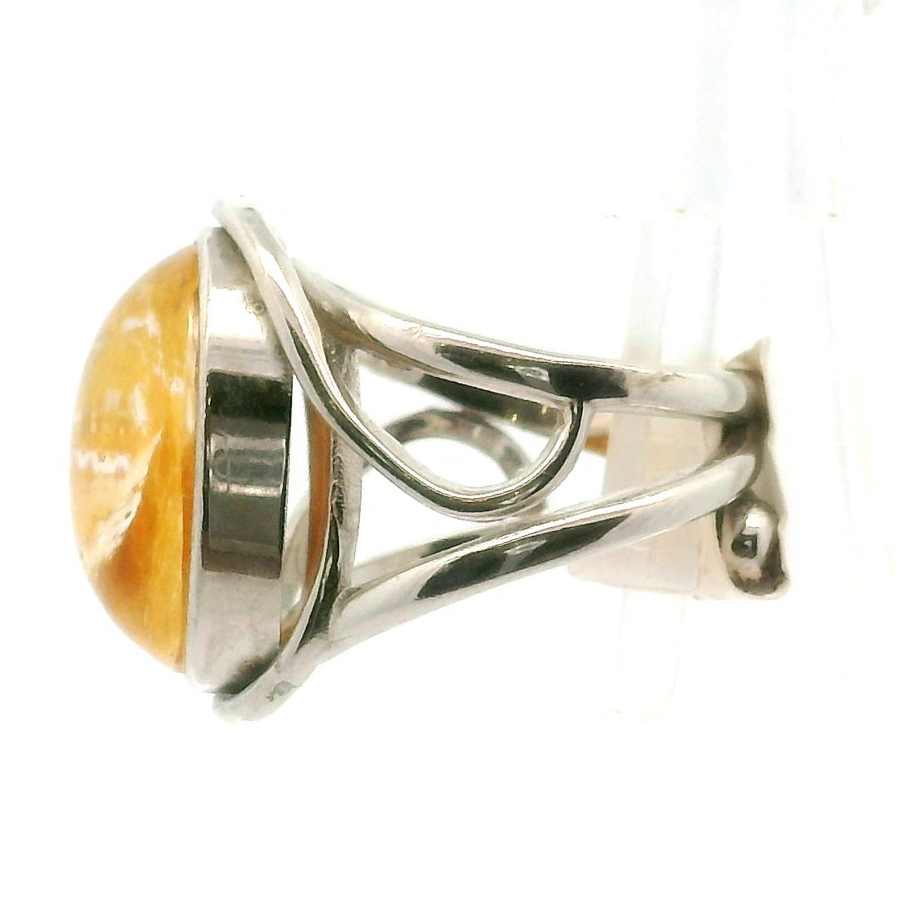 Passion Fruit Quartz Finger Cuff Adjustable Ring .925 Sterling Silver for Hope, Joy and Positivity