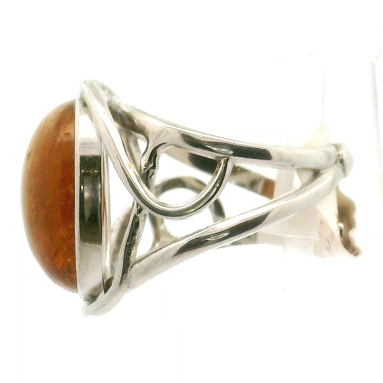 Passion Fruit Quartz Cuff Ring Adjustable Ring .925 Sterling Silver for Hope, Joy and Positivity