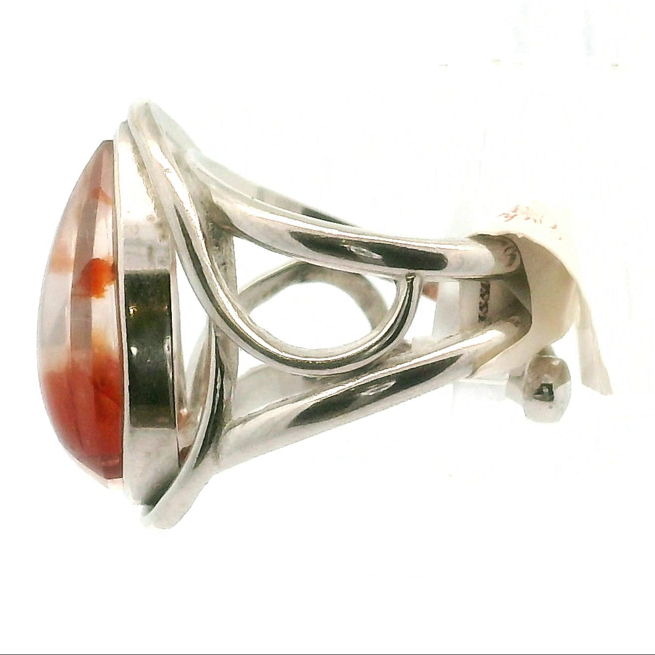 Passion Fruit Quartz Finger Cuff Adjustable Ring .925 Sterling Silver for Hope, Joy and Positivity