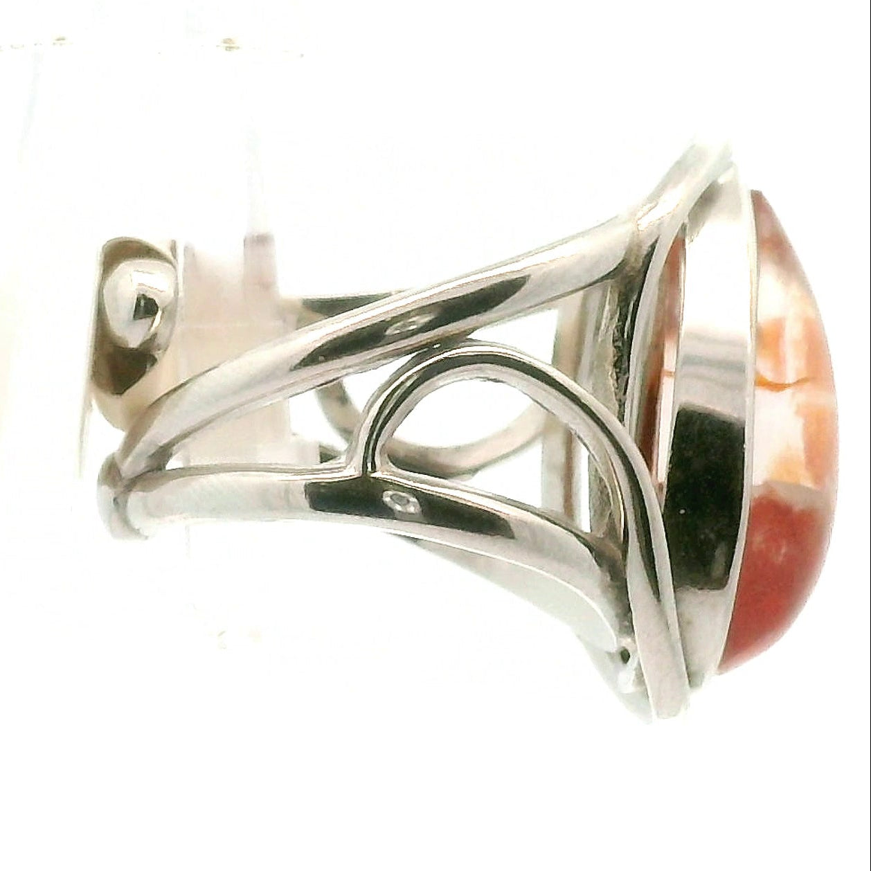 Passion Fruit Quartz Finger Cuff Adjustable Ring .925 Sterling Silver for Hope, Joy and Positivity