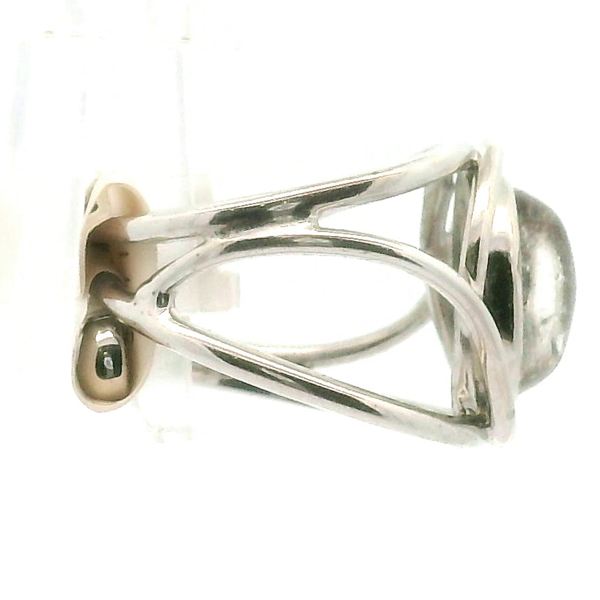 Garden Quartz Midi Cuff Ring .925 Sterling Silver for Insight, Meditation & Shamanic Journey
