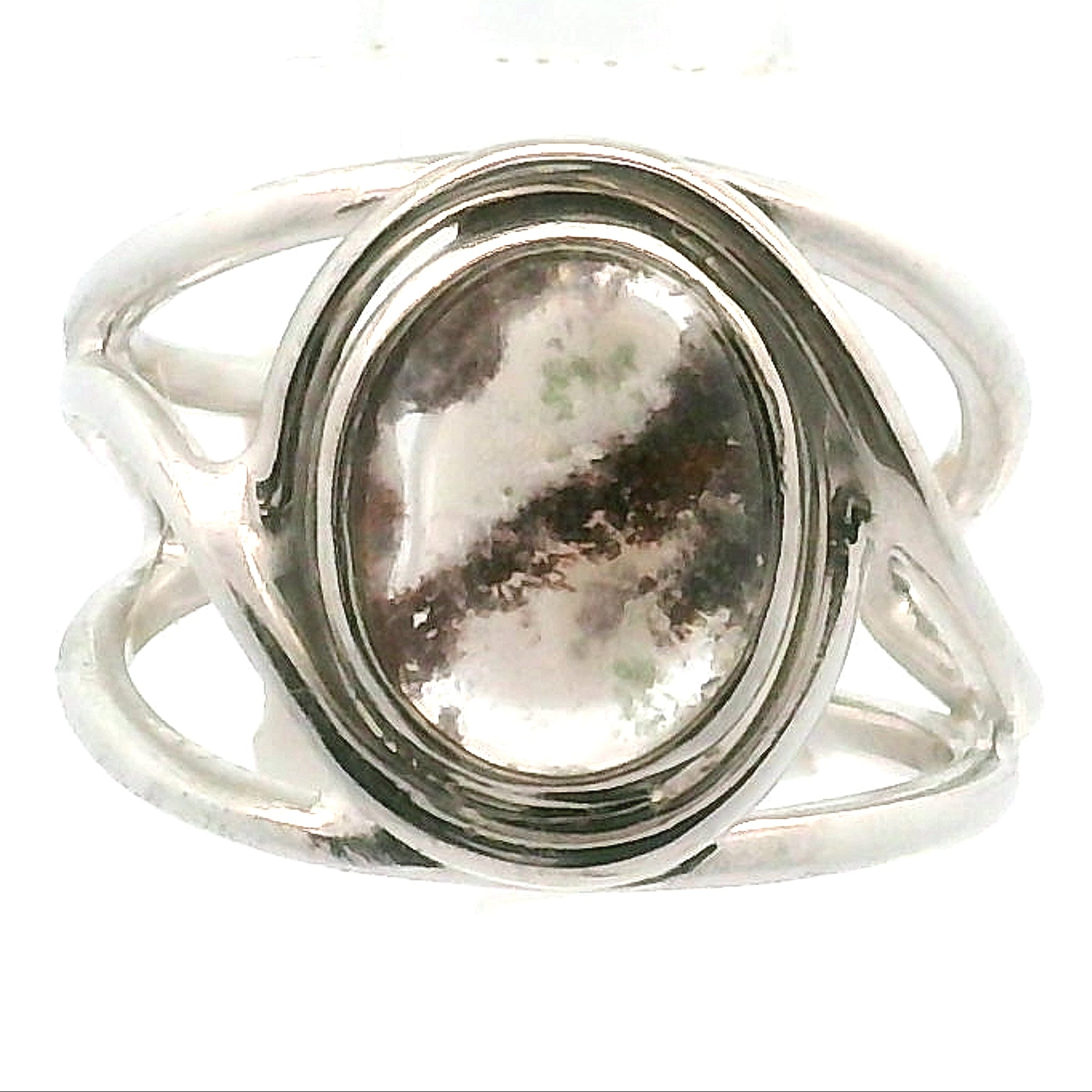 Garden Quartz Midi Cuff Ring .925 Sterling Silver for Insight, Meditation & Shamanic Journey