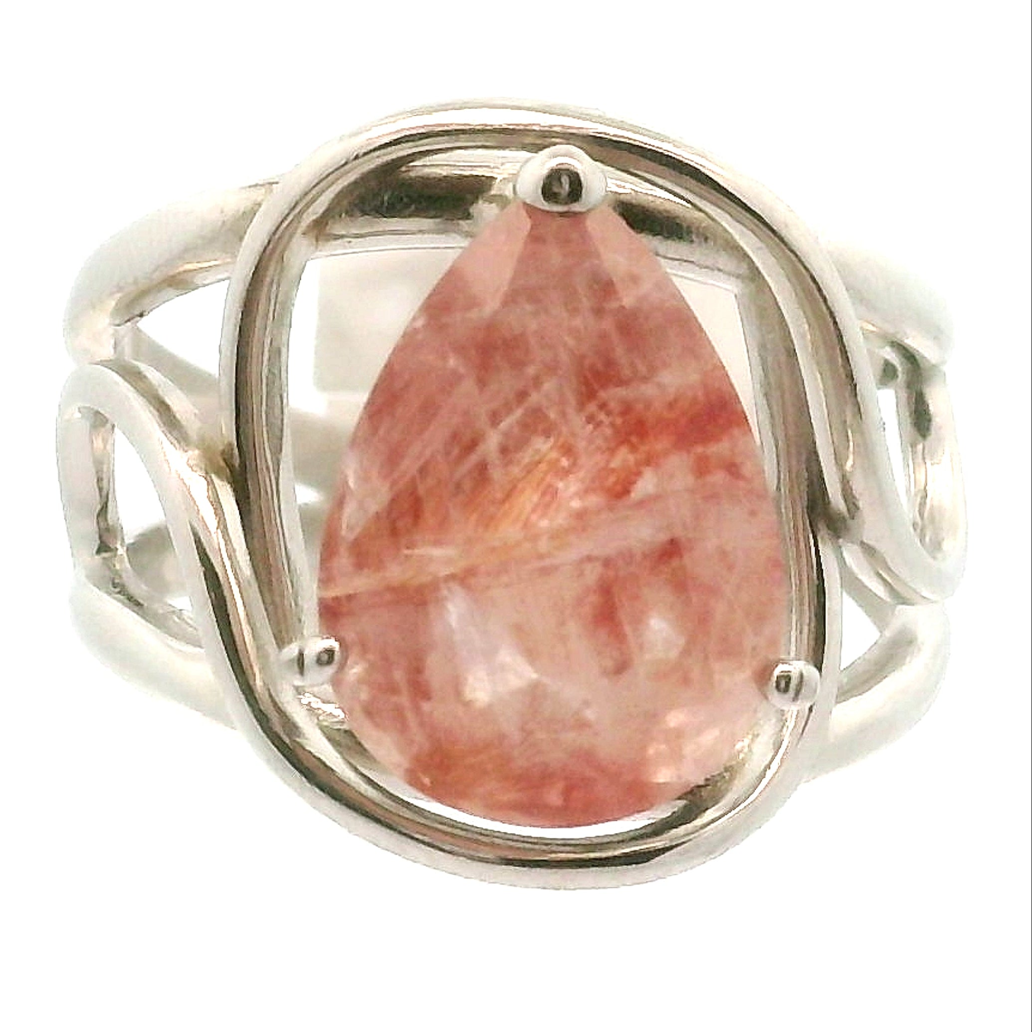 Koi Quartz Midi Cuff Ring .925 Sterling Silver for Spiritual Transformation