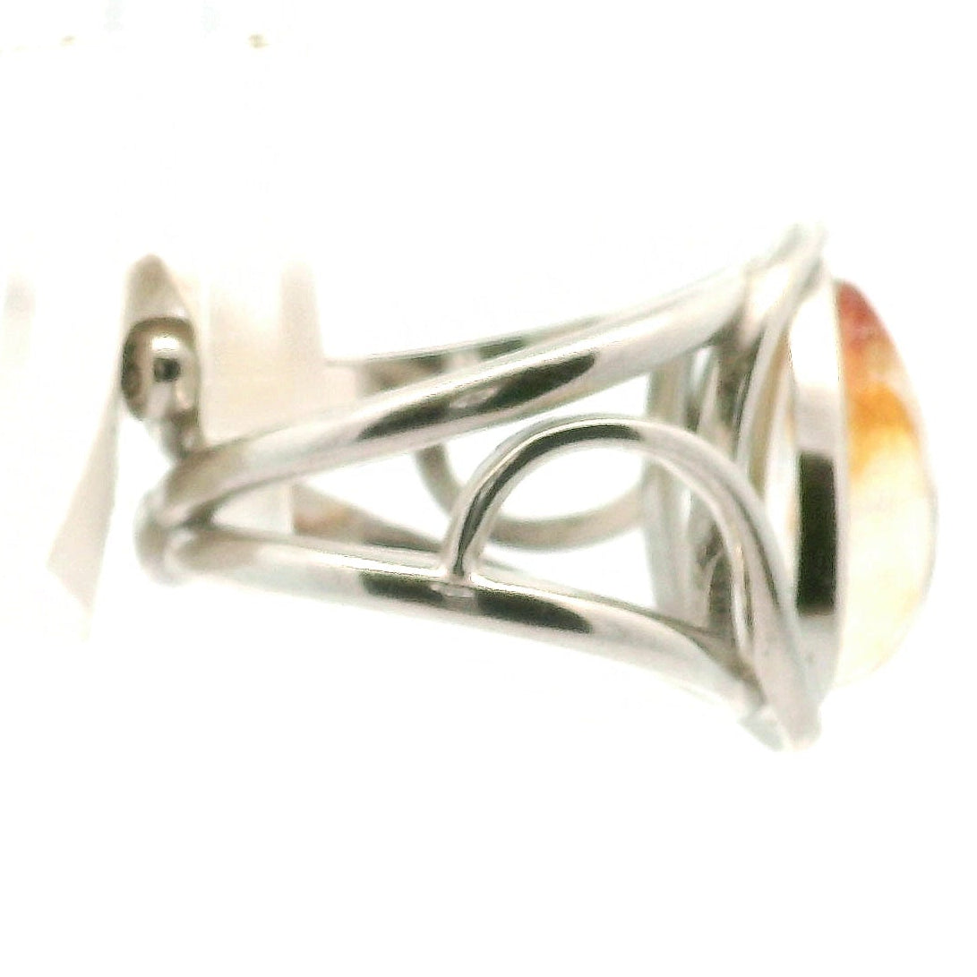 Koi Quartz Finger Cuff Adjustable Ring .925 Sterling Silver for Spiritual Transformation