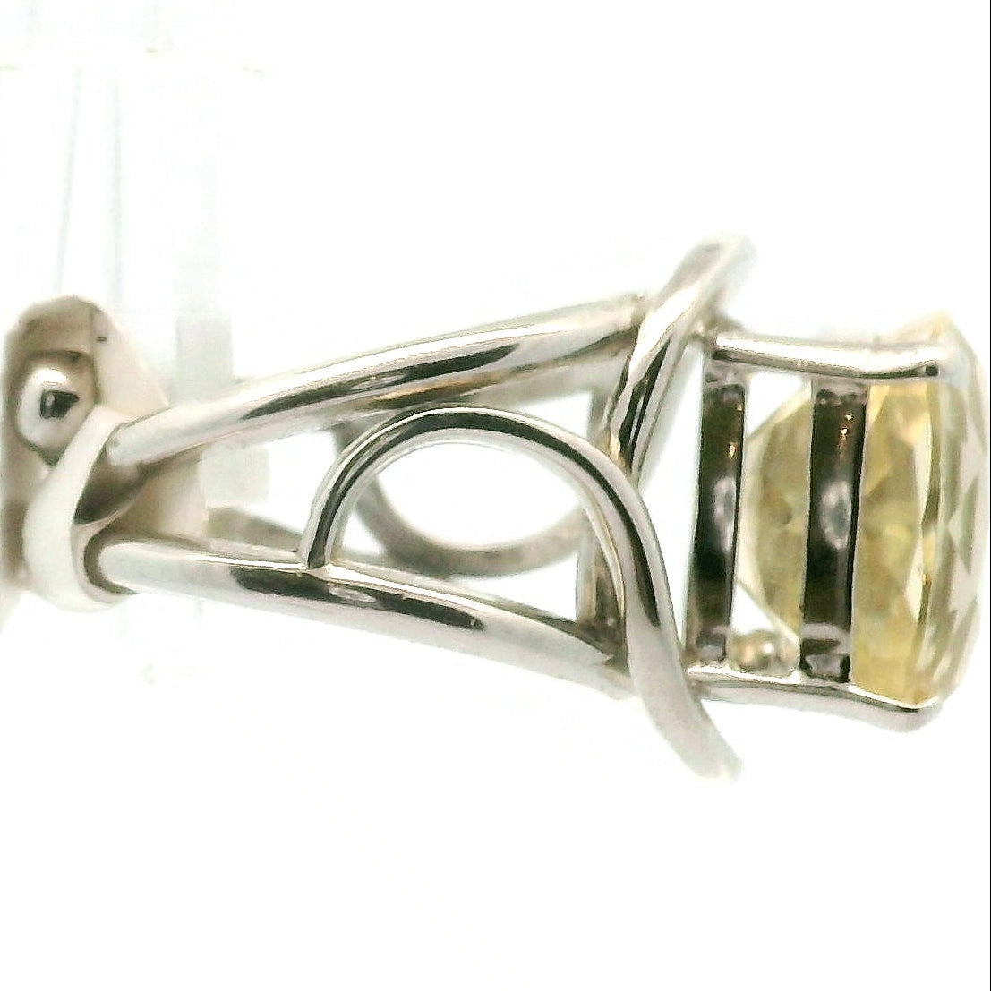 Gold Aragonite Cuff Ring 925 Silver for Joy, Love and Empowerment