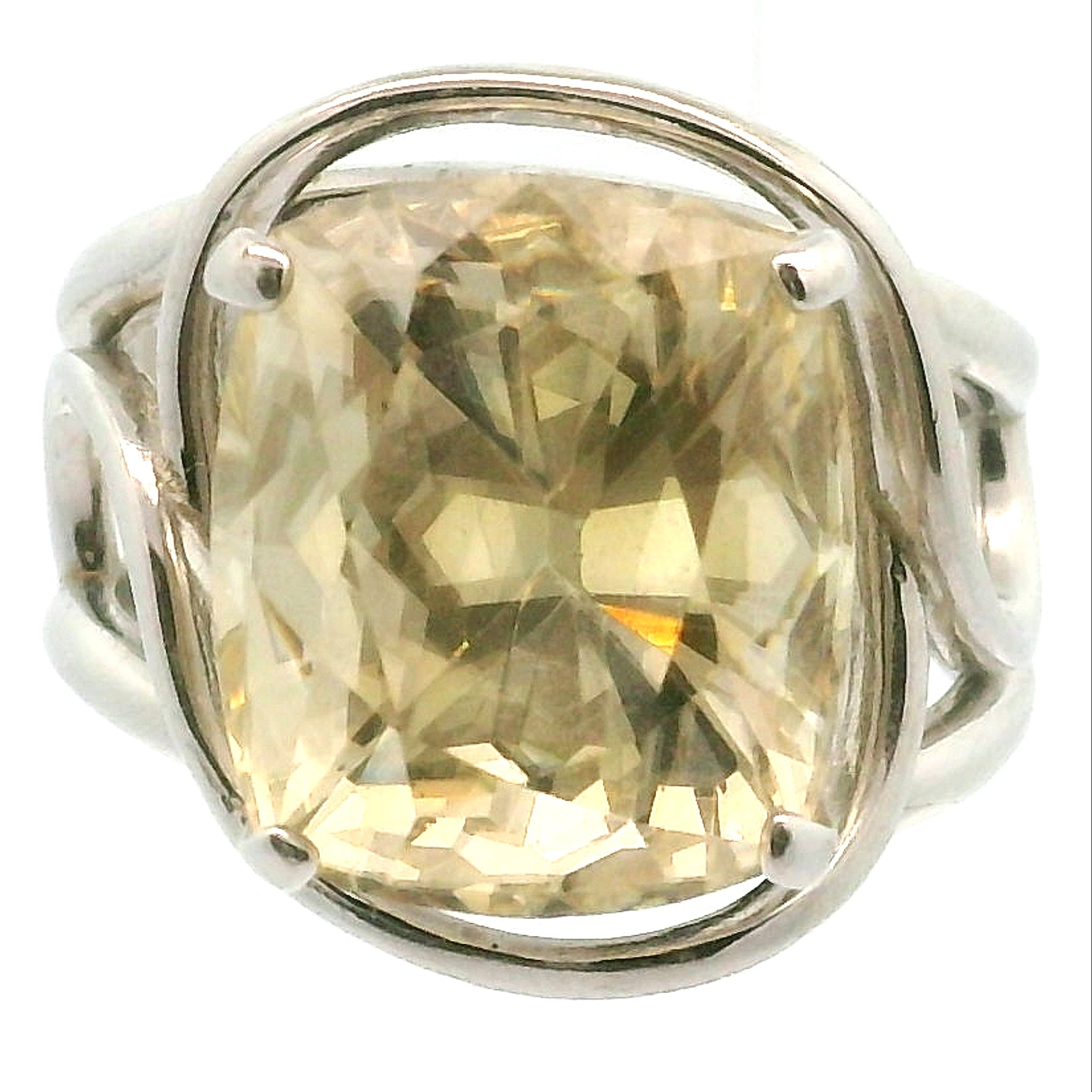 Gold Aragonite Cuff Ring 925 Silver for Joy, Love and Empowerment