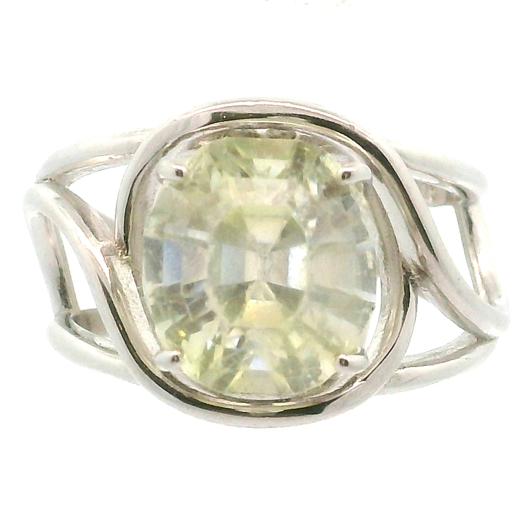 Anglesite Cuff Ring 925 Silver for Clarity, Spiritual Insight and Awakening