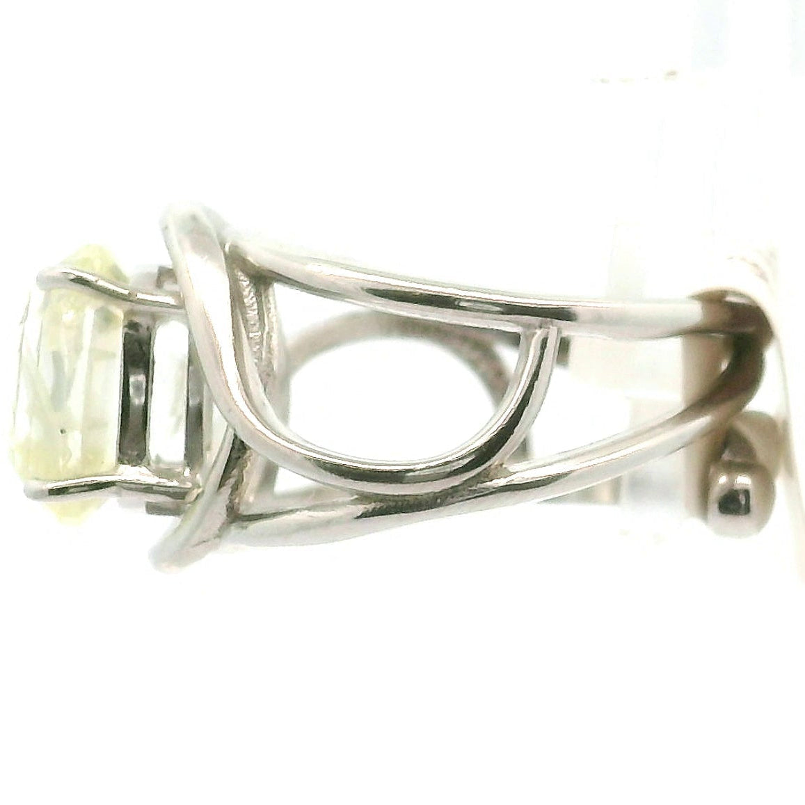 Anglesite Cuff Ring 925 Silver for Clarity, Spiritual Insight and Awakening
