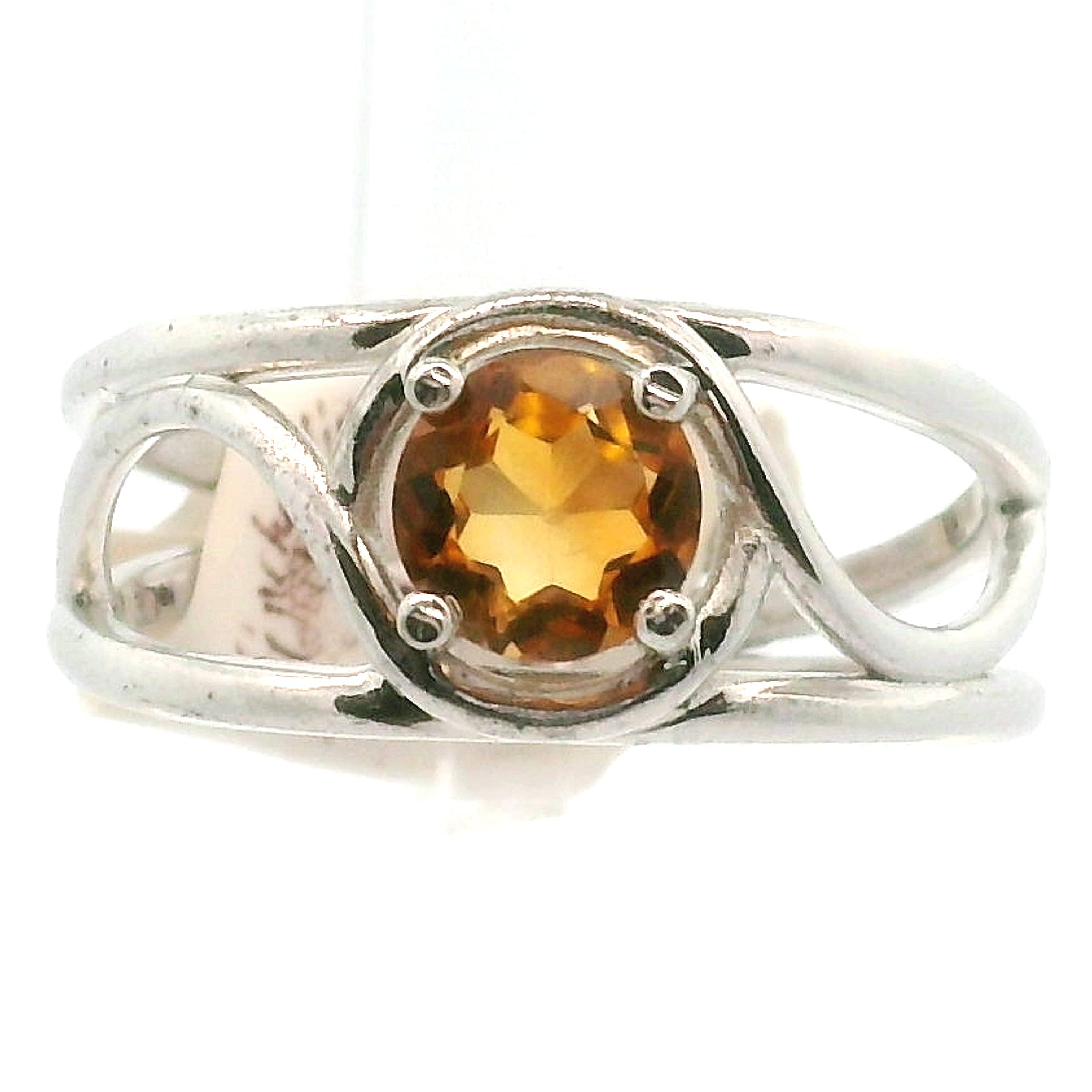 Citrine Midi Cuff Ring .925 Silver for Abundance, Good Luck and Positivity