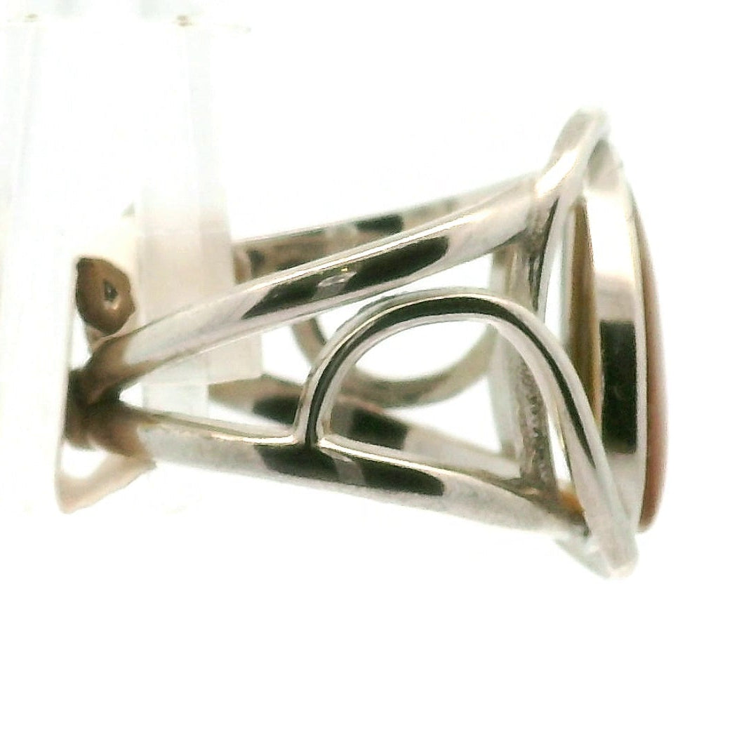 Amber Finger Cuff Adjustable Ring .925 Silver for Manifesting Abundance, Optimism & Purification of Energy