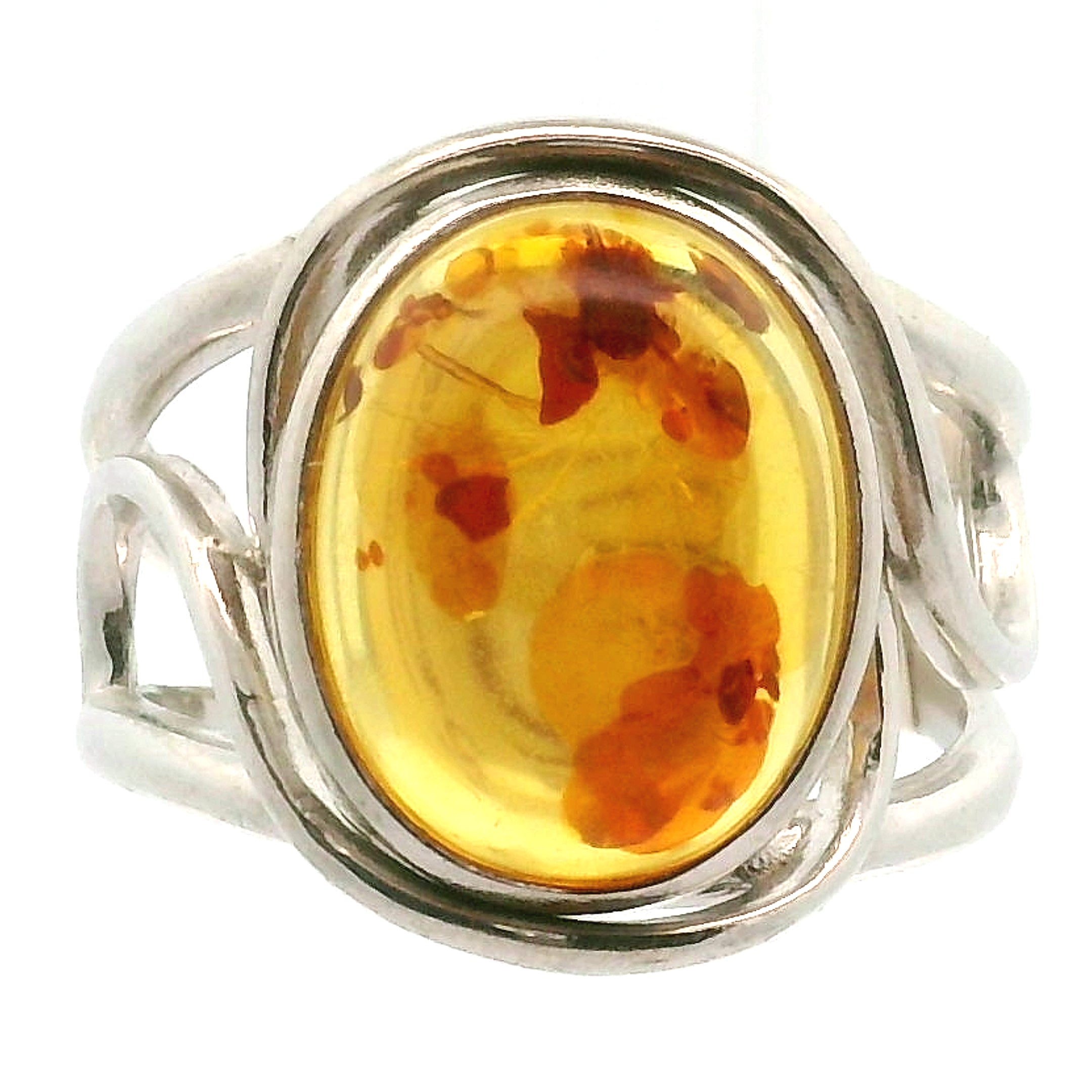 Baltic Amber Adjustable Finger Bracelet .925 Silver for Manifesting Abundance, Optimism & Purification of Energy