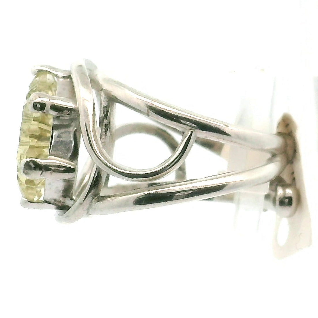 Citrine Starflake Adjustable Finger Cuff Ring .925 Silver for Abundance, Good Luck and Positivity