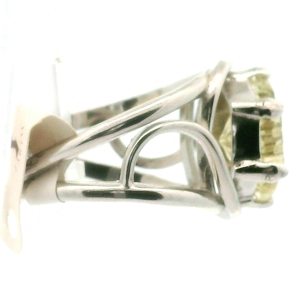 Citrine Starflake Adjustable Finger Cuff Ring .925 Silver for Abundance, Good Luck and Positivity