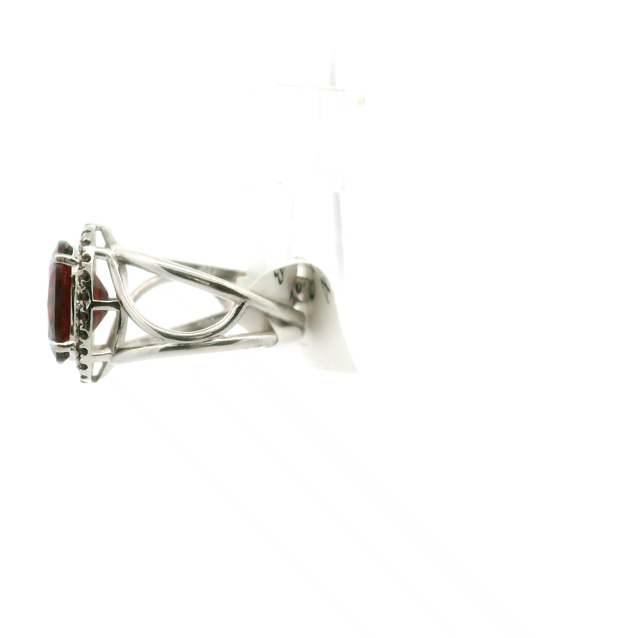 Garnet Pavé Cuff Ring .925 Silver for Strength and Universal Connection