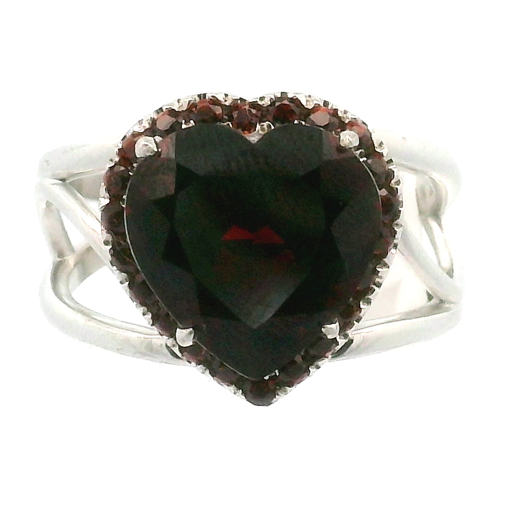 Garnet Pavé Cuff Ring .925 Silver for Strength and Universal Connection