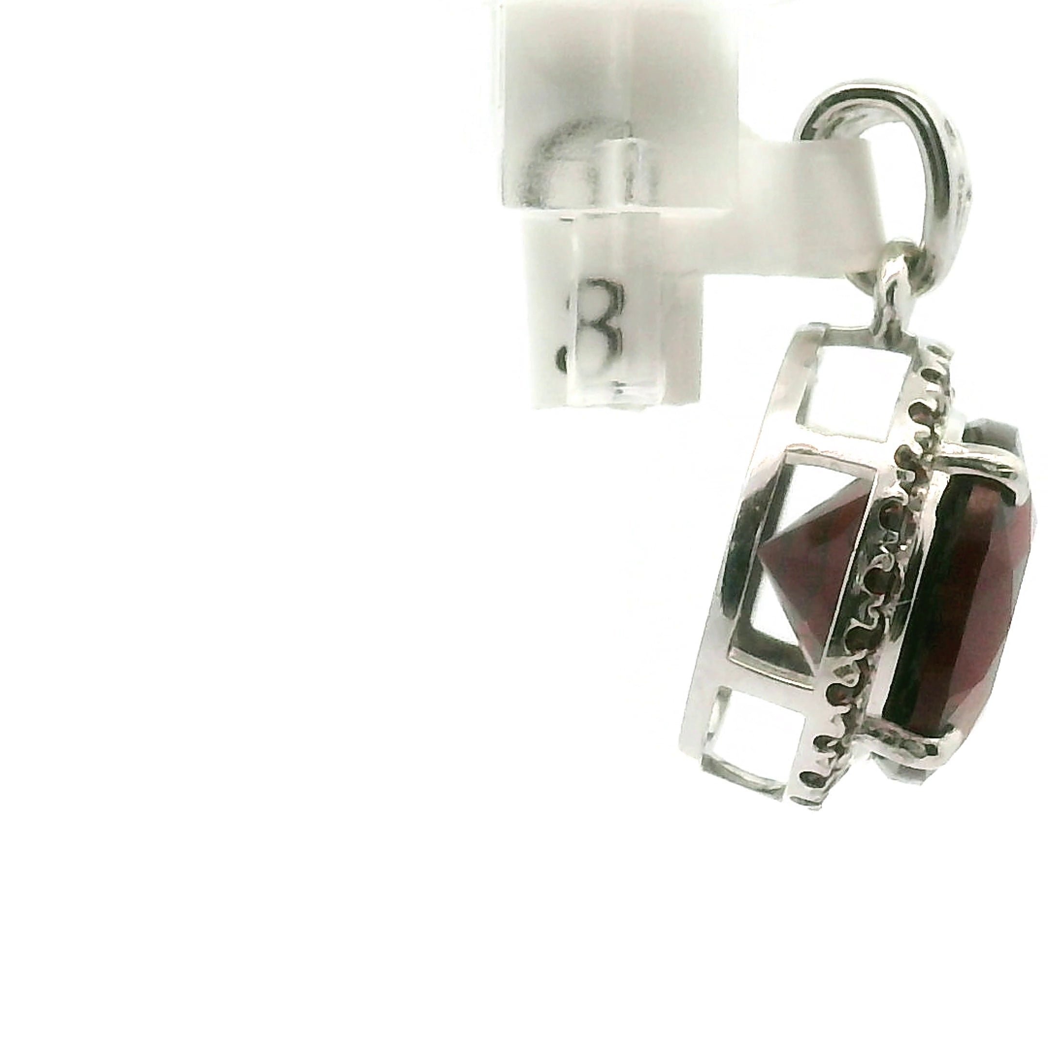 Garnet Pavé Pendant .925 Silver for Strength and Universal Connection