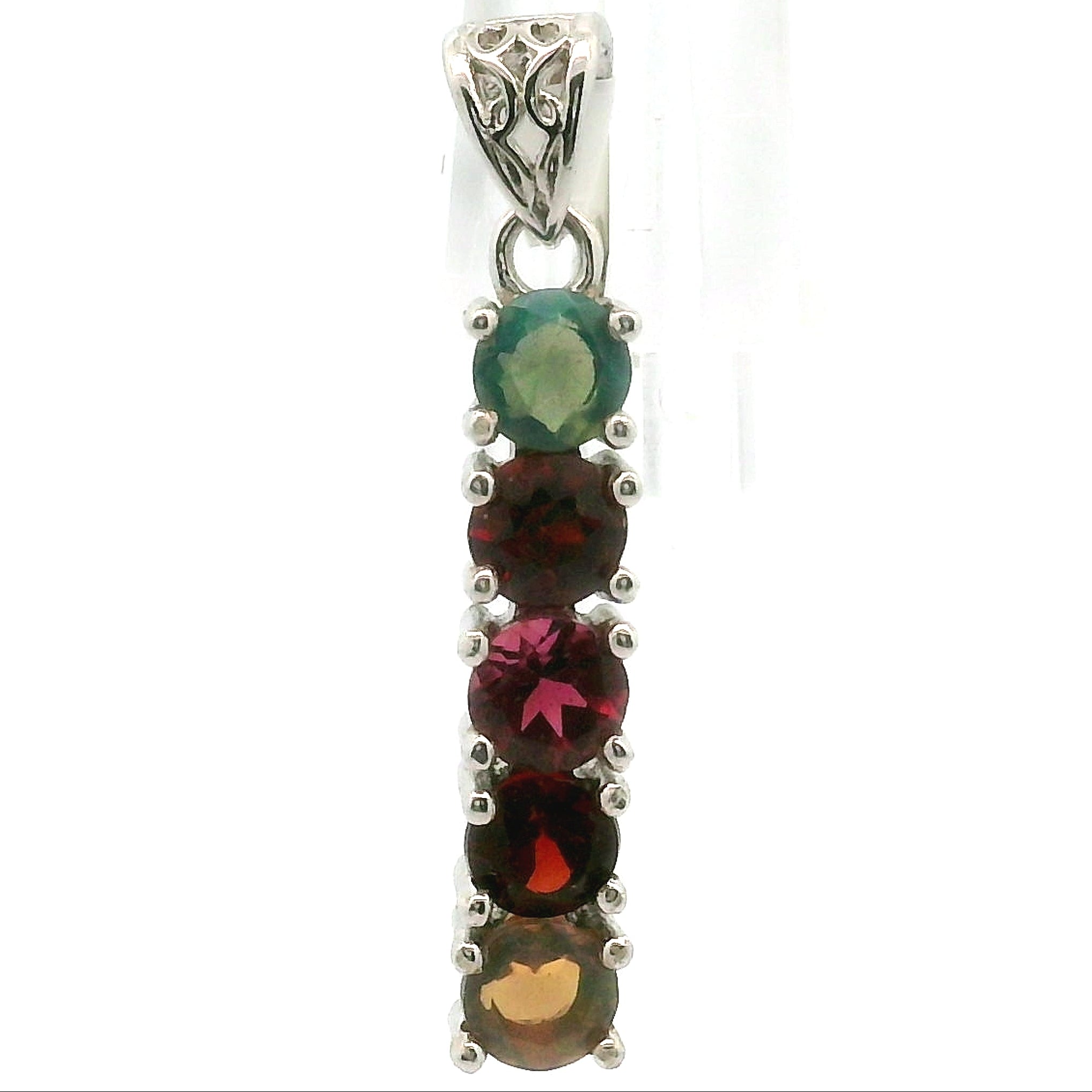 Multi-stone Stacker Pendant .925 Silver for Healing, Intention Setting and Manifesting your Desires