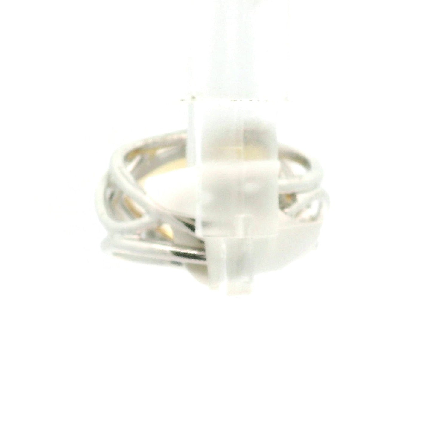 Citrine Evil Eye Adjustable Finger Cuff Ring .925 Silver for Abundance, Intuition, Luck and Protection