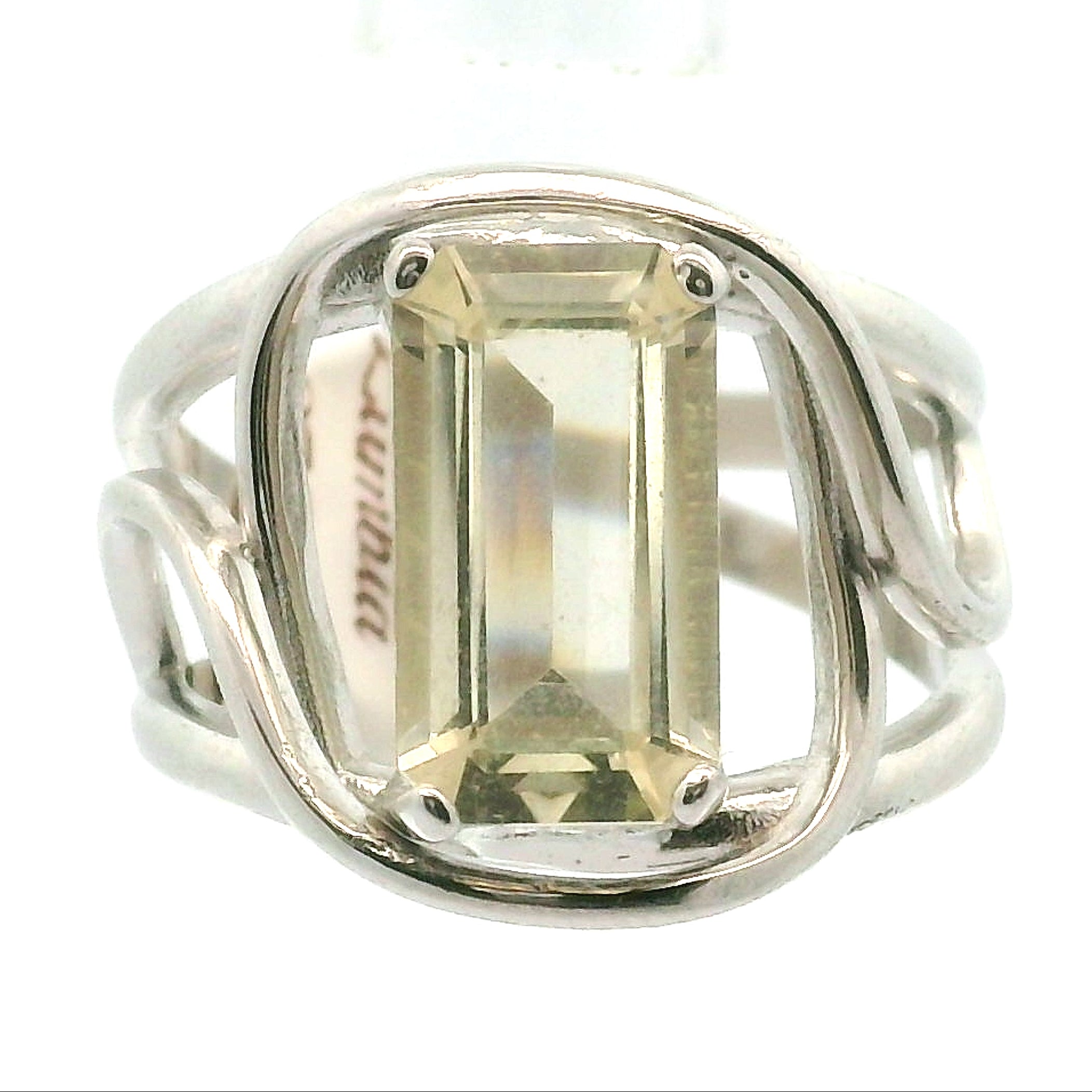Zambian Citrine Cuff Ring .925 Silver for Abundance, Good Luck and Positivity