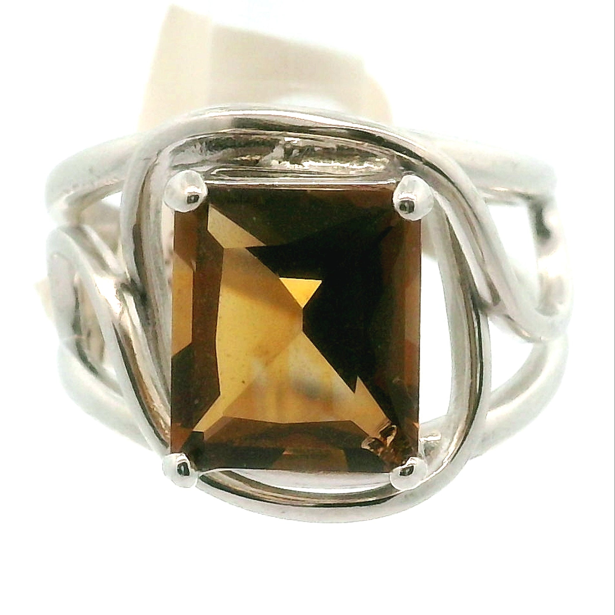 Zambian Citrine Cuff Ring .925 Silver for Abundance, Good Luck and Positivity