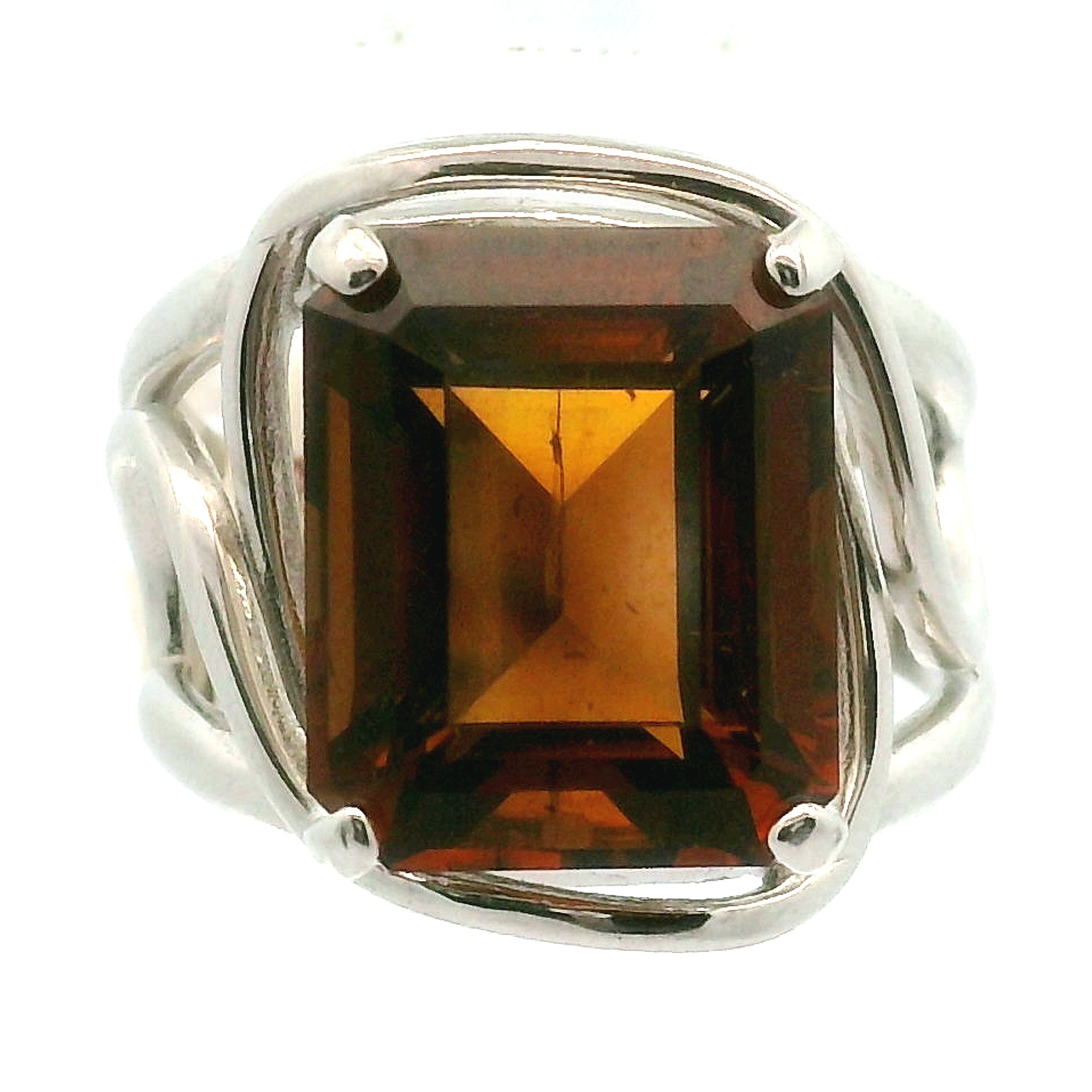 Zambian Citrine Cuff Ring .925 Silver for Abundance, Good Luck and Positivity
