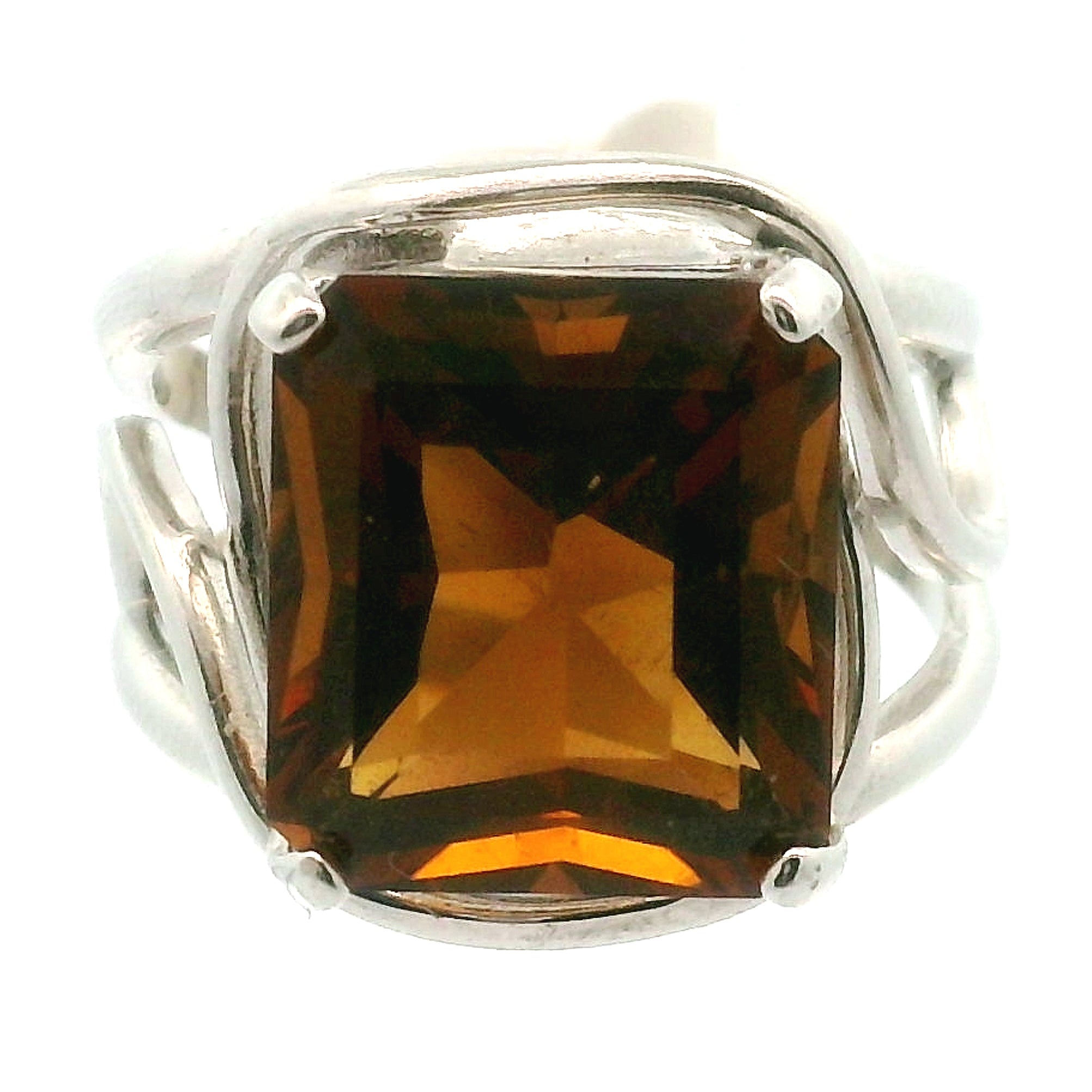 Zambian Citrine Cuff Ring .925 Silver for Abundance, Good Luck and Positivity