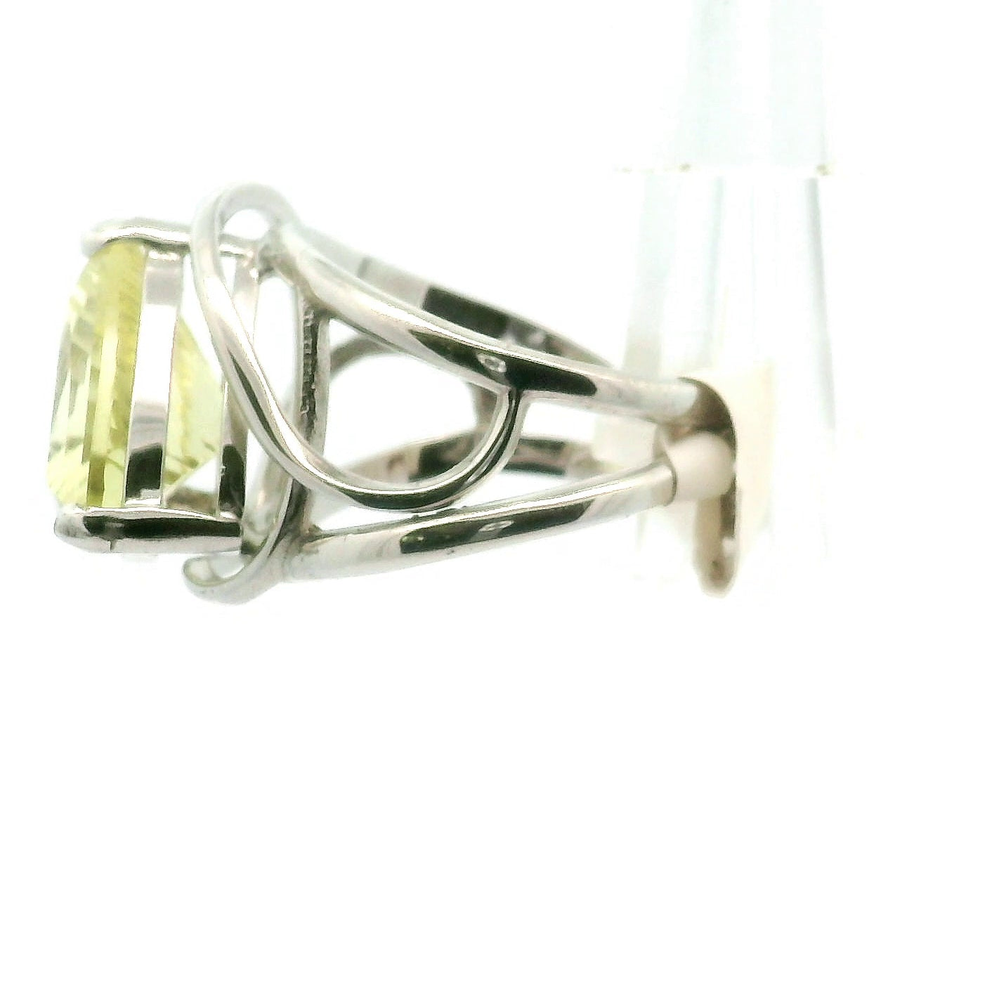 Lemon Quartz Adjustable Cuff Ring .925 Silver for Happiness and Positive Outlook