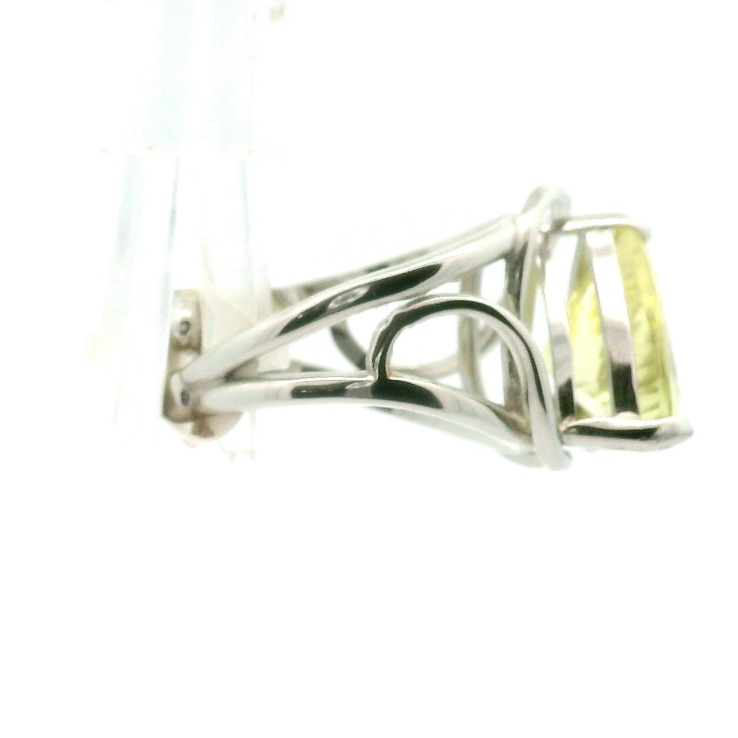 Lemon Quartz Adjustable Cuff Ring .925 Silver for Happiness and Positive Outlook