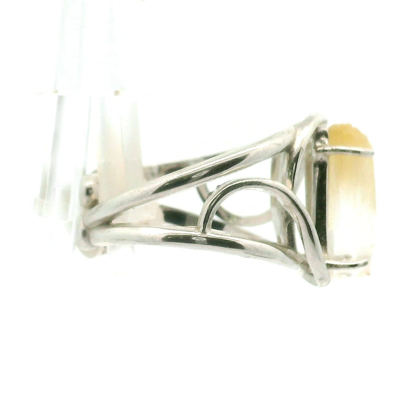 Mango Tip Quartz Cuff Ring for Healing, Manifestation and New Beginnings