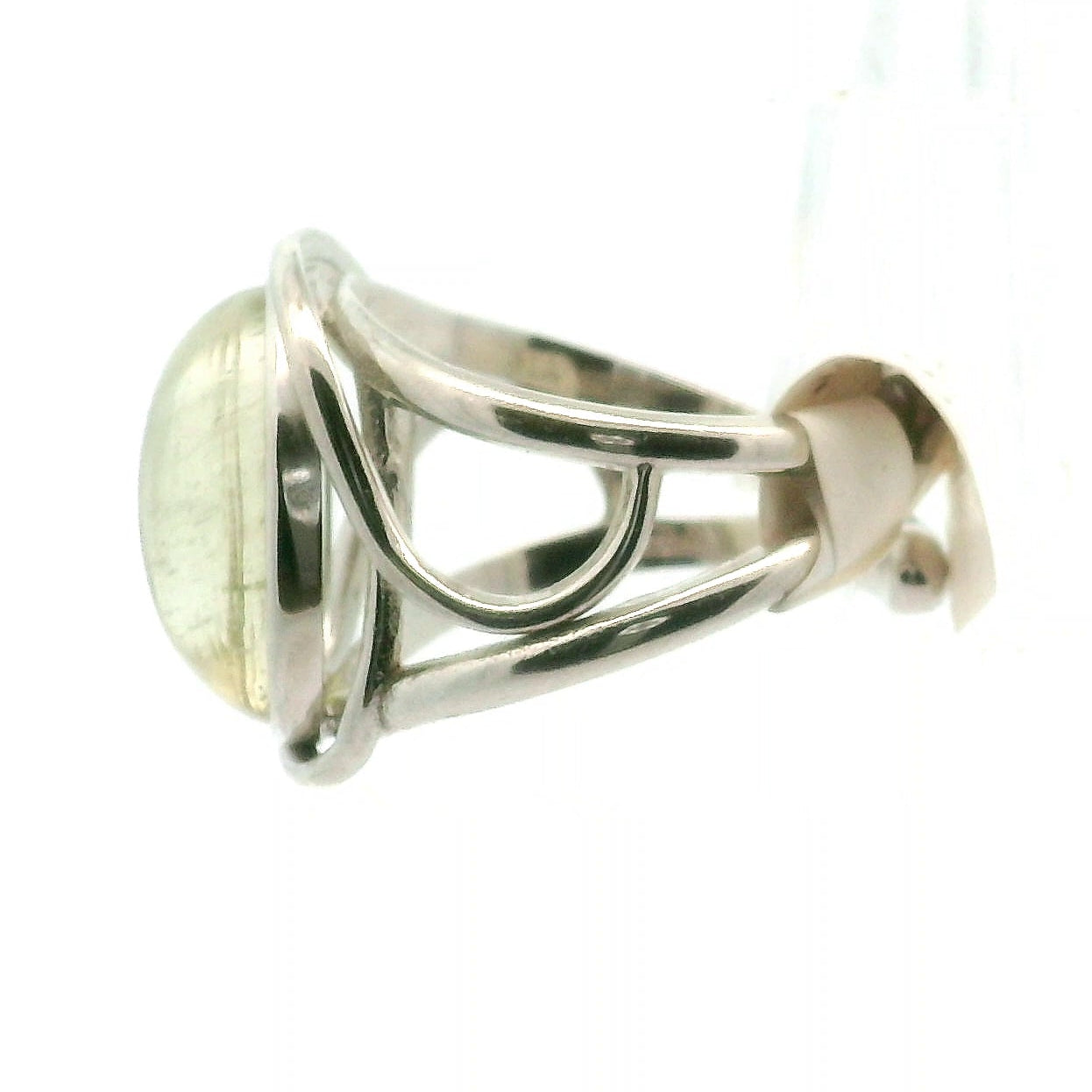 Libyan Desert Glass Finger Cuff Adjustable Ring .925 Silver for Confidence, Manifesting and Personal Power