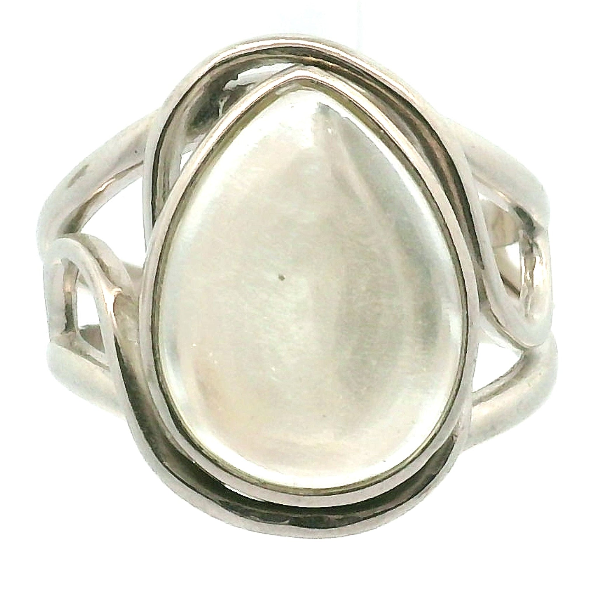 Libyan Desert Glass Finger Cuff Adjustable Ring .925 Silver for Confidence, Manifesting and Personal Power