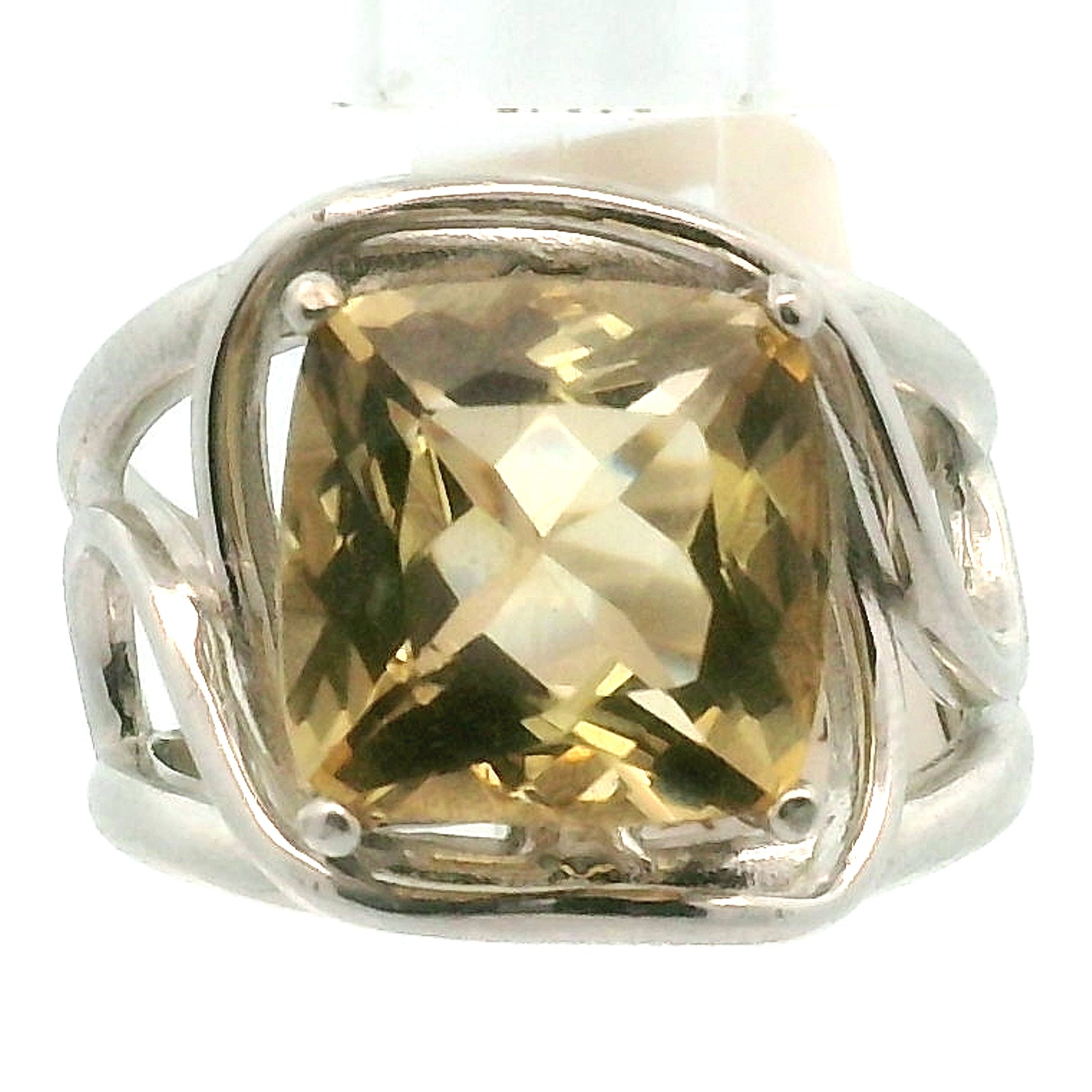 Heliodor Cuff Ring .925 Silver for Confidence, Manifesting and Strength
