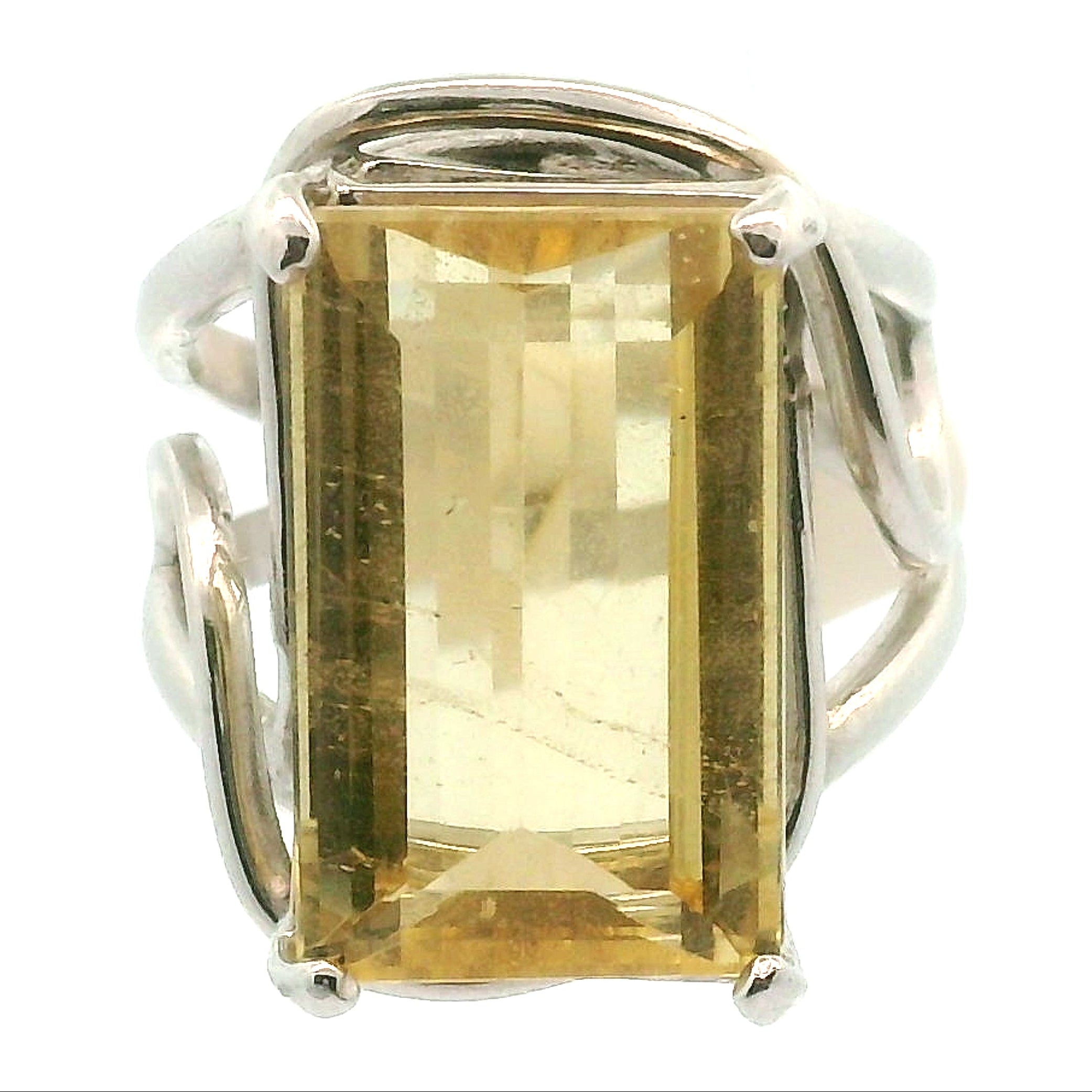 Heliodor Cuff Ring .925 Silver for Confidence, Manifesting and Strength