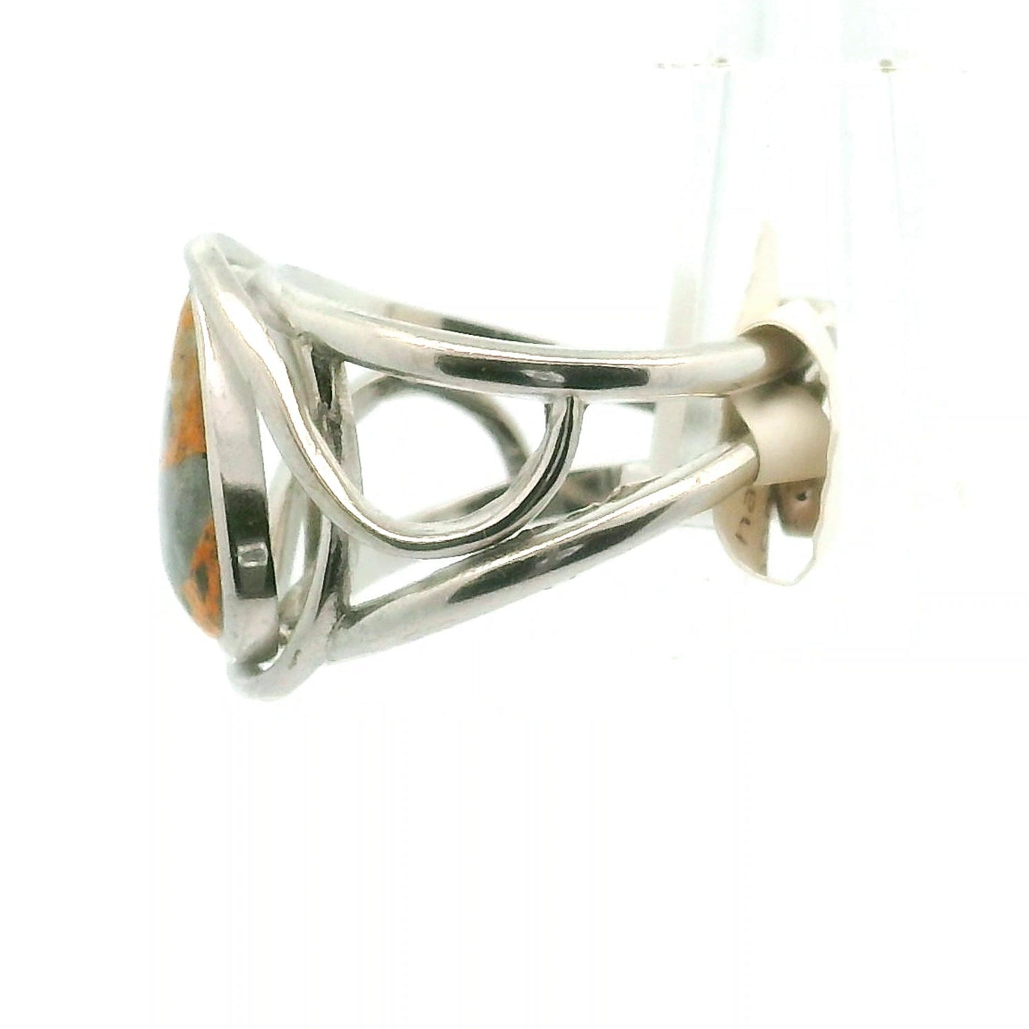 Magma Chalcedony Adjustable Cuff Ring .925 Silver for Promoting Creativity