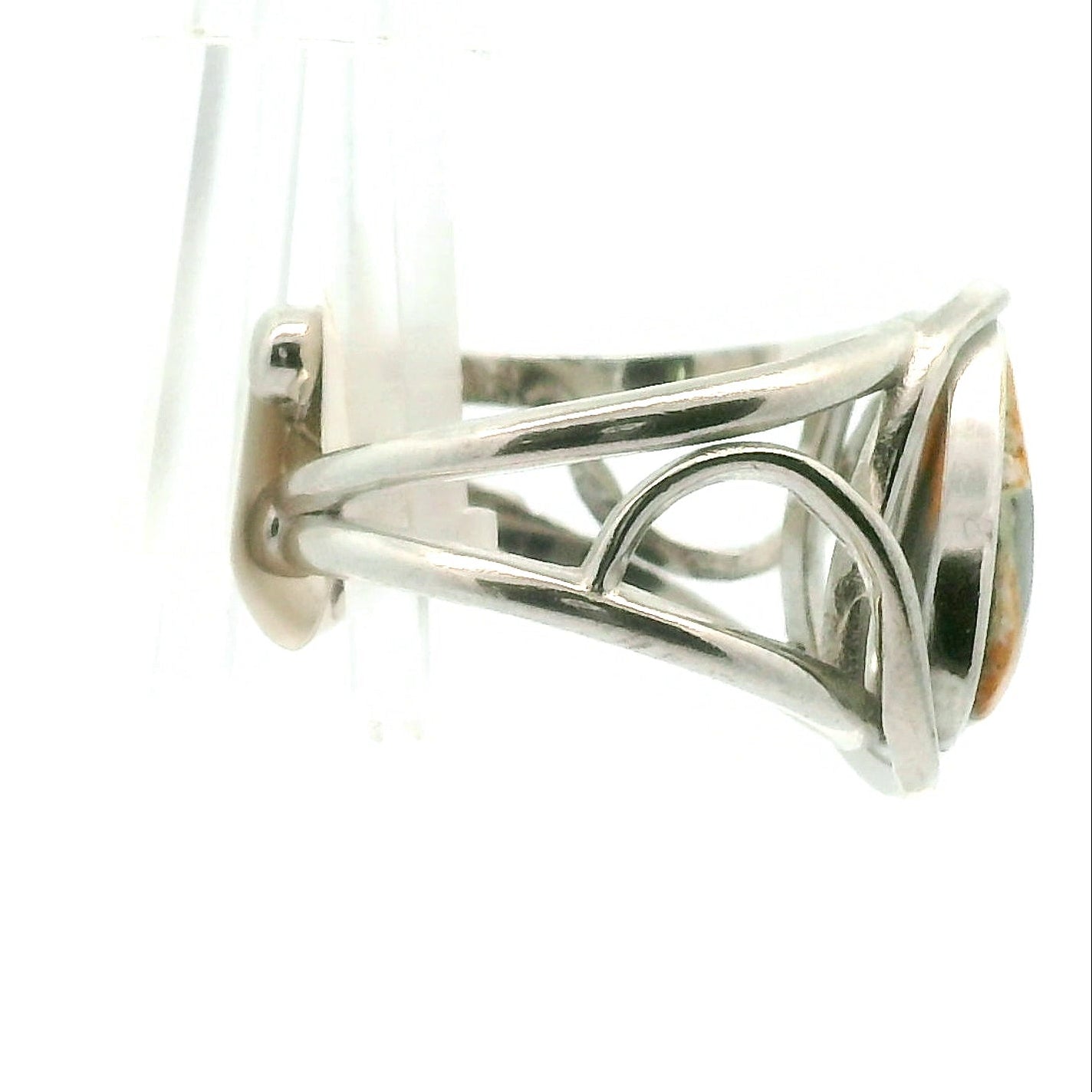 Magma Chalcedony Adjustable Cuff Ring .925 Silver for Promoting Creativity