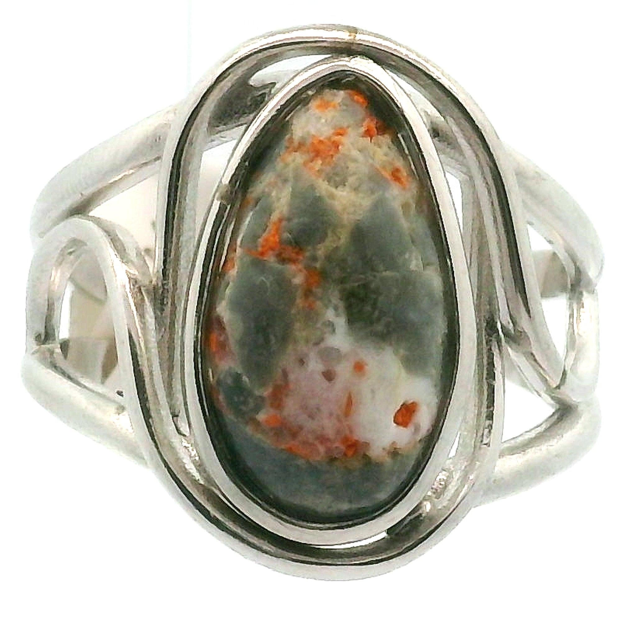 Magma Chalcedony Adjustable Cuff Ring .925 Silver for Promoting Creativity