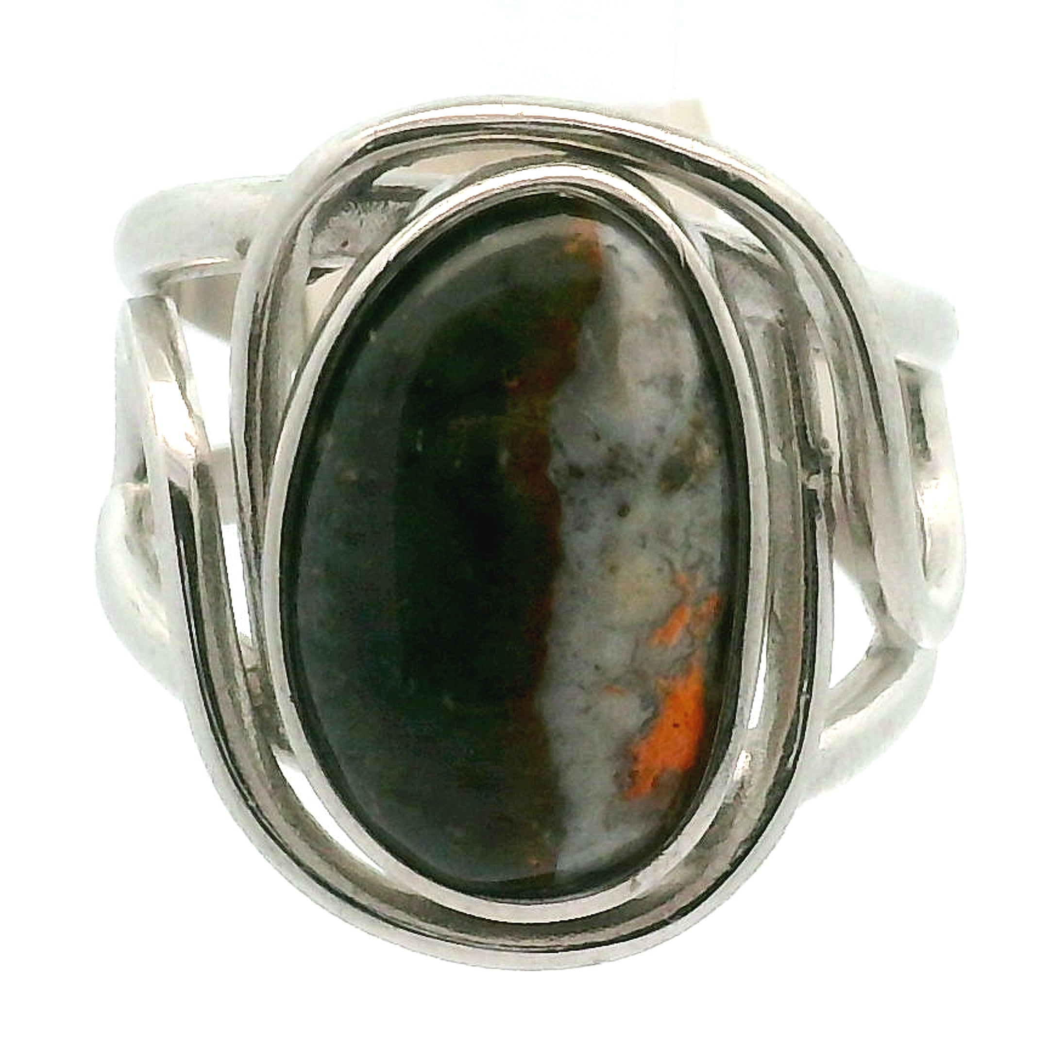 Magma Chalcedony Adjustable Cuff Ring .925 Silver for Promoting Creativity