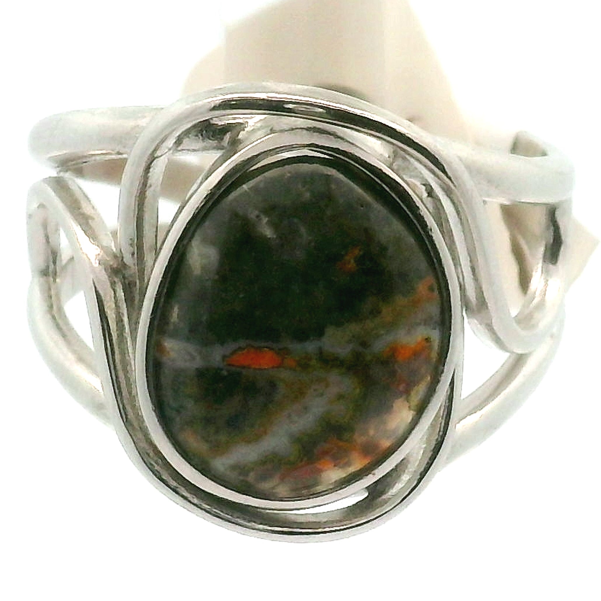 Magma Chalcedony Adjustable Cuff Ring .925 Silver for Promoting Creativity