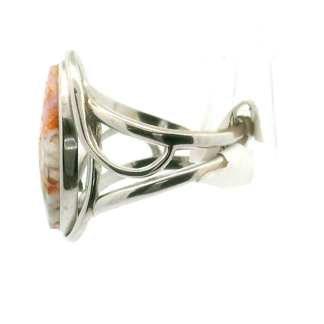 Magma Chalcedony Cuff Ring .925 Silver for Promoting Creativity