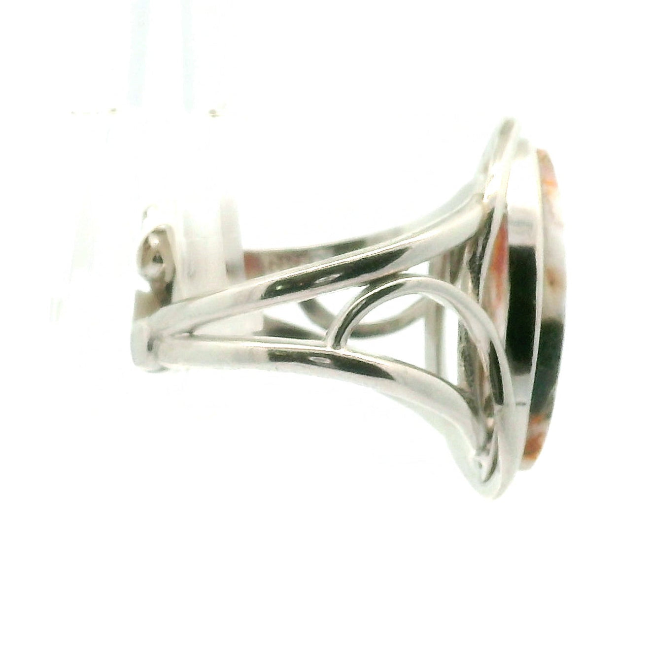 Magma Chalcedony Cuff Ring .925 Silver for Promoting Creativity
