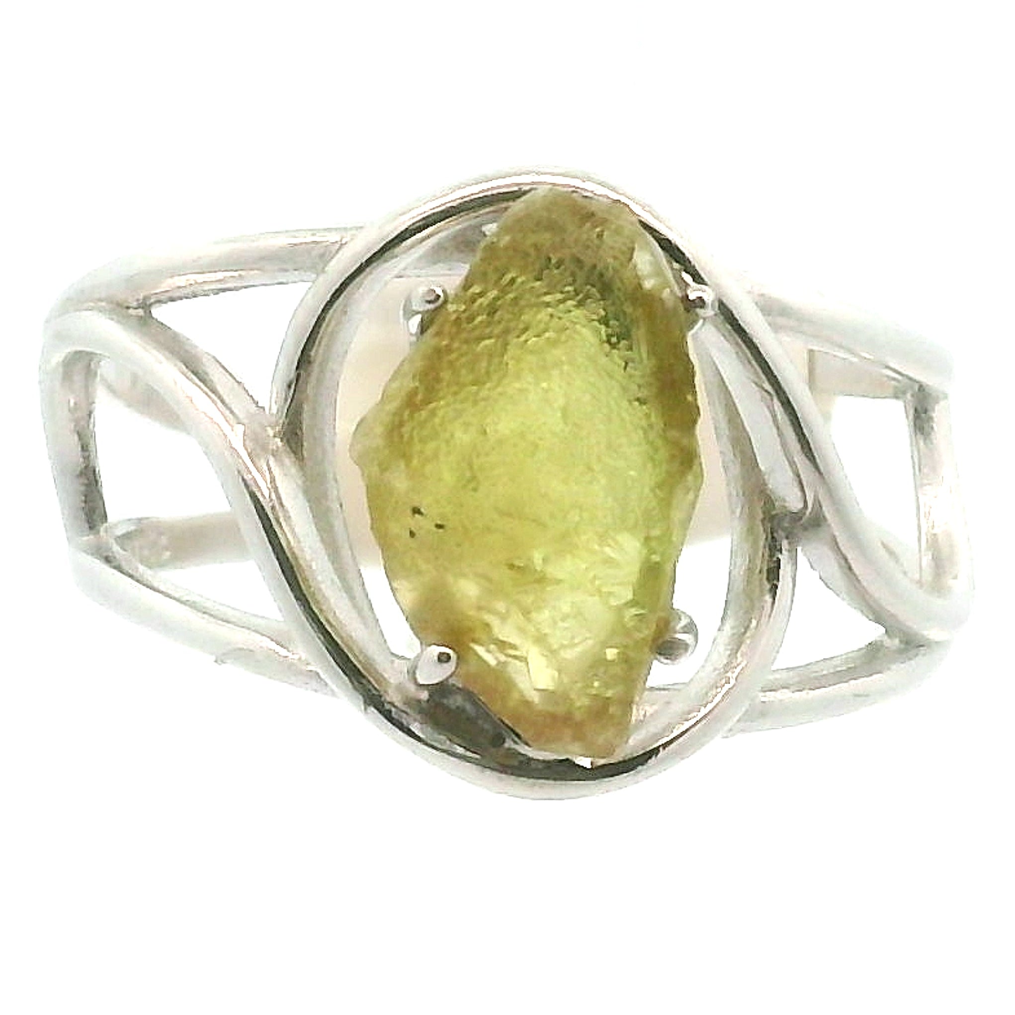Sphene Adjustable Cuff Ring .925 Silver for Revitalizing your Life Force Energy and Accelerates Manifestations
