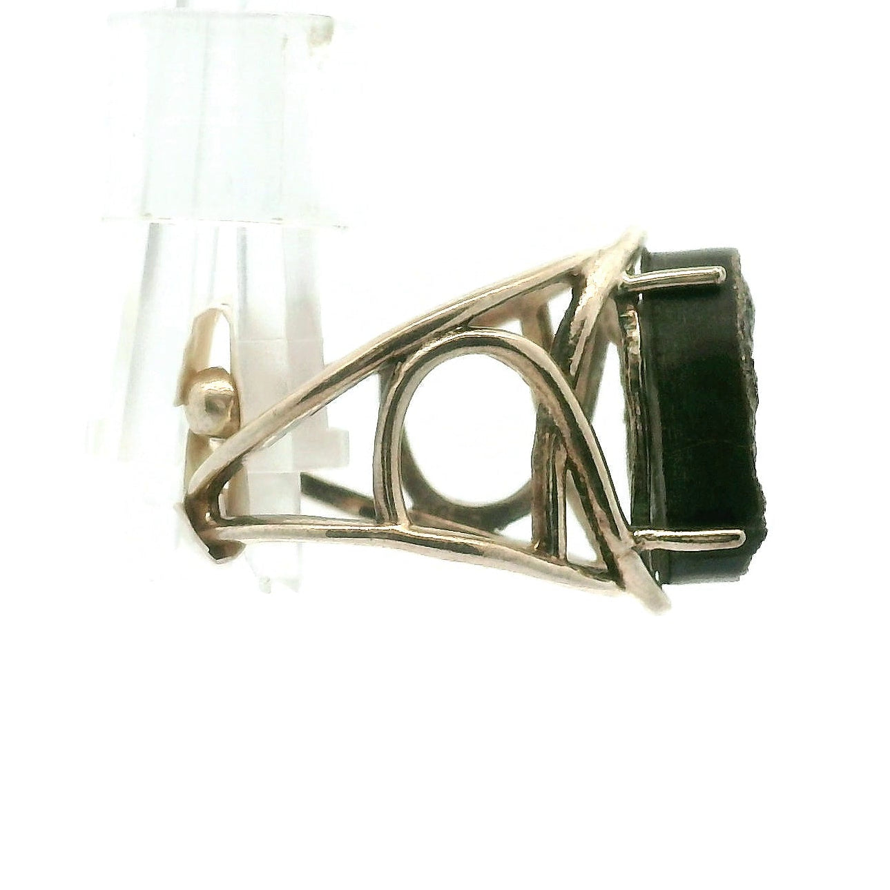 Rainbow Pyrite Cuff Ring .925 Silver for Luck & Manifestation