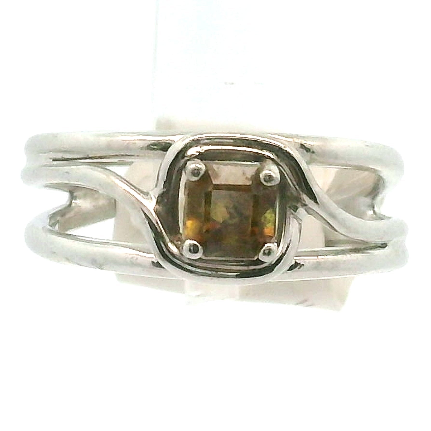 Sphene Midi Cuff Ring .925 Silver for Revitalizing your Life Force Energy and Accelerates Manifestations