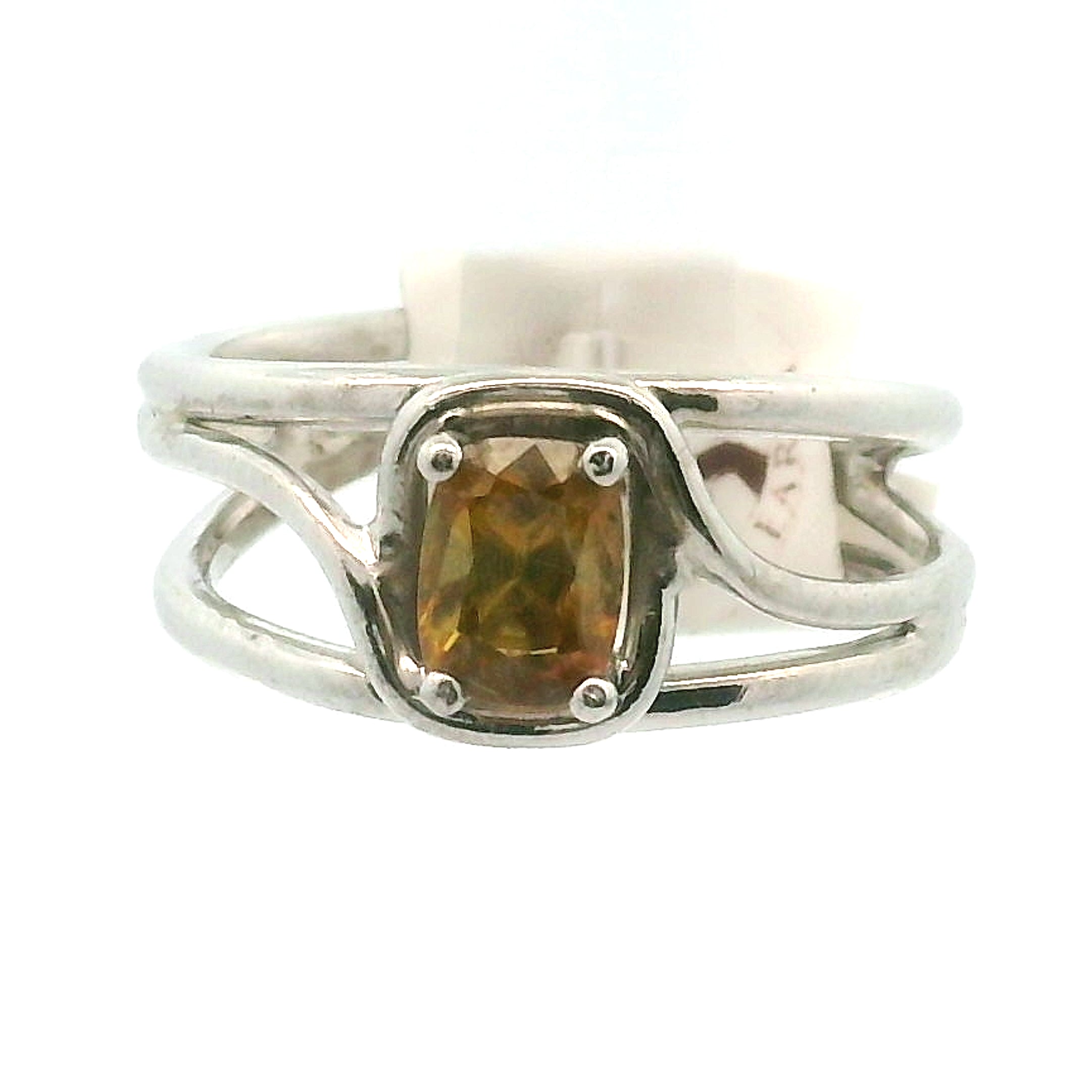 Sphene Midi Cuff Ring .925 Silver for Revitalizing your Life Force Energy and Accelerates Manifestations