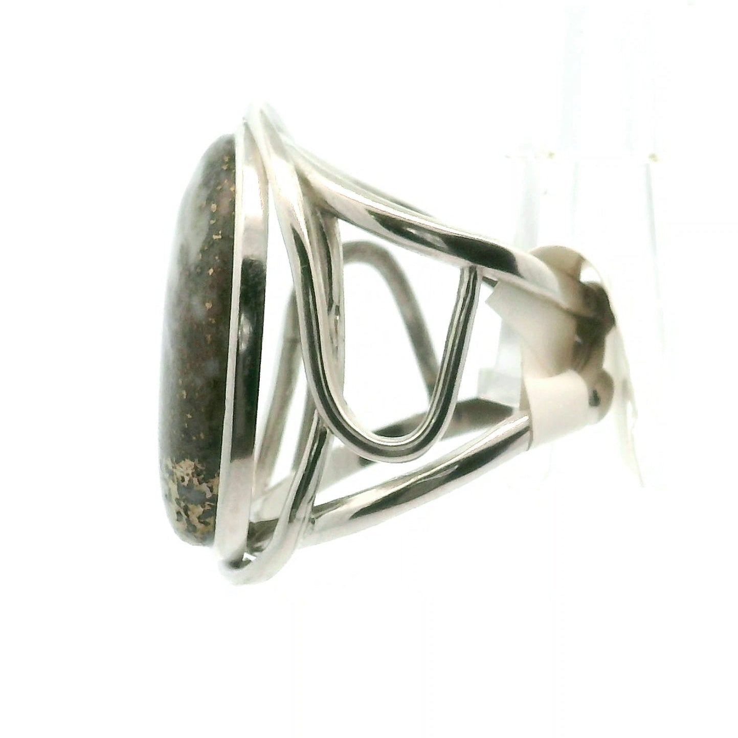 Mohawkite Cuff Ring 925 Silver for Joy, Love and Empowerment