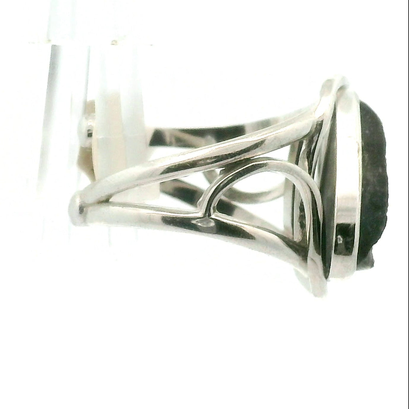 Pyrite in Schist Cuff Ring .925 Silver for Luck & Manifestation