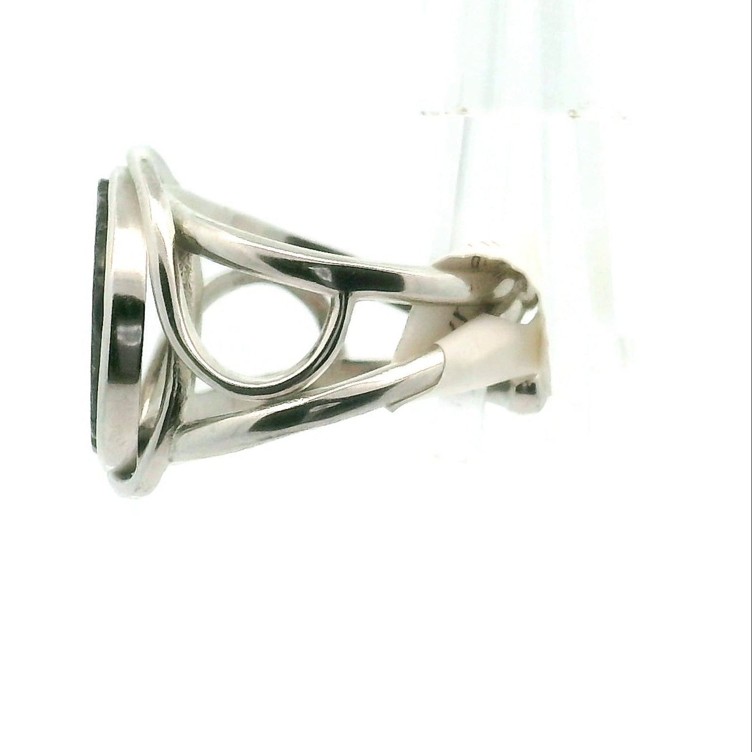 Pyrite Sun Finger Cuff Adjustable Ring .925 Silver for Good Luck and Prosperity